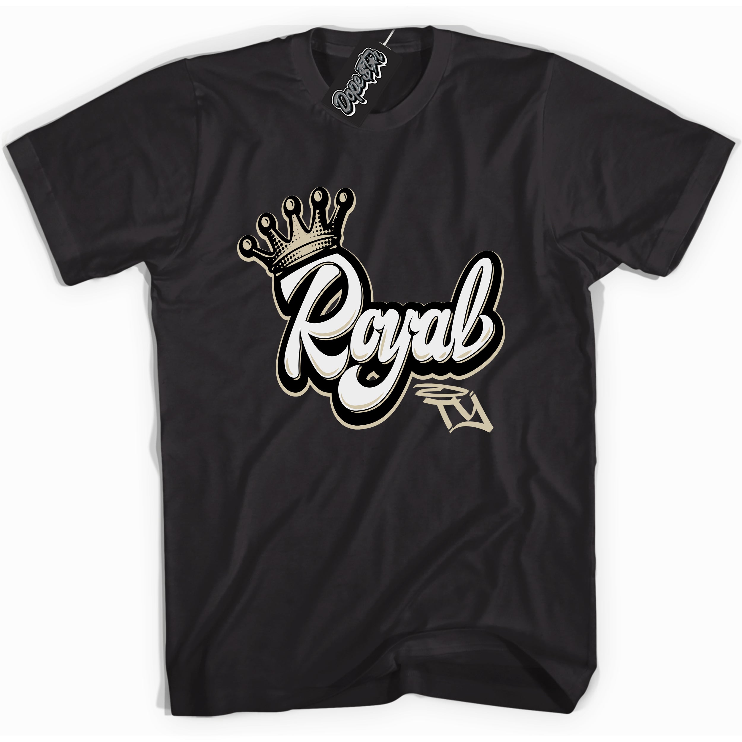 Cool Black Shirt with “ Royalty” design that perfectly matches Gratitude 11s Sneakers.