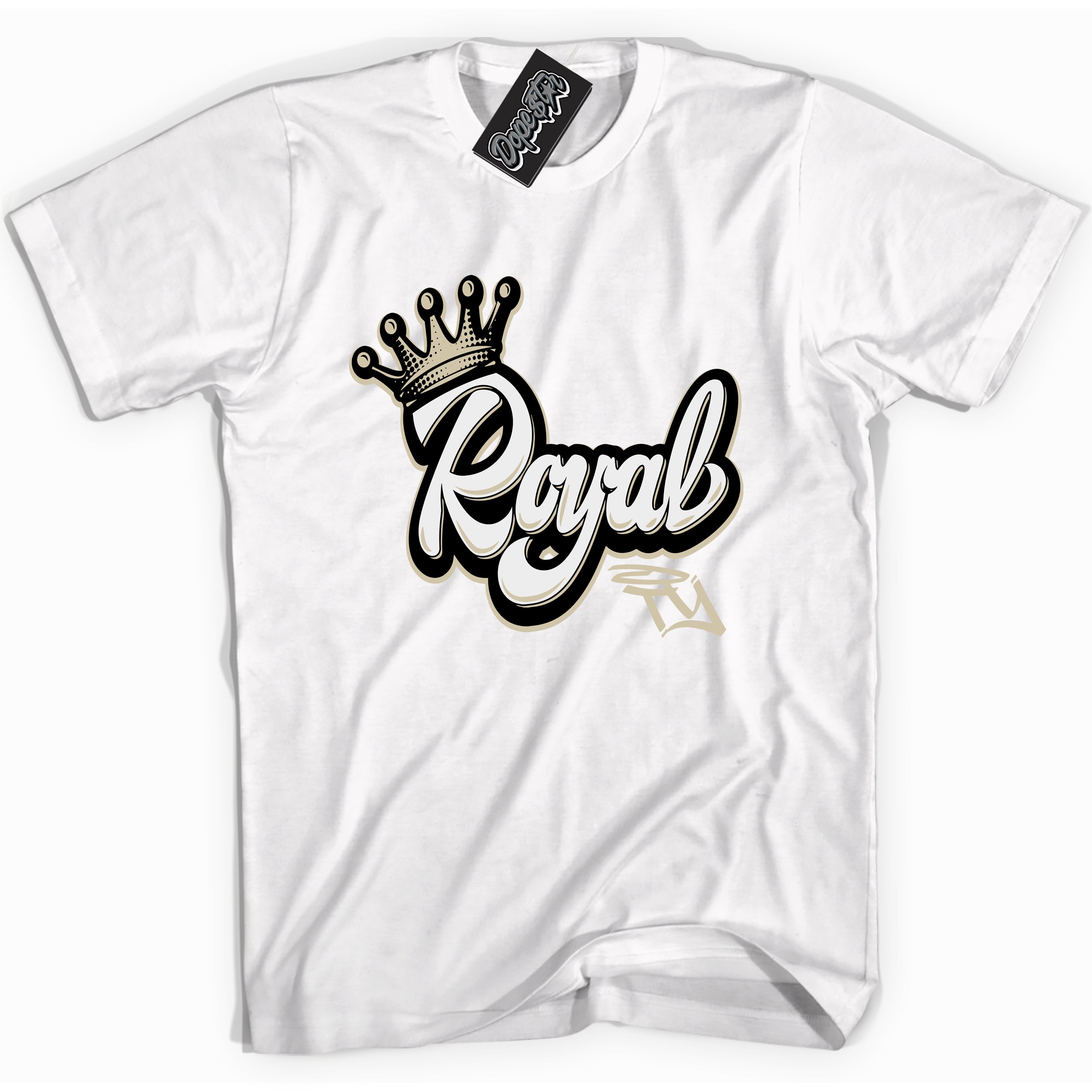 Cool White Shirt with “ Royalty” design that perfectly matches Gratitude 11s Sneakers.