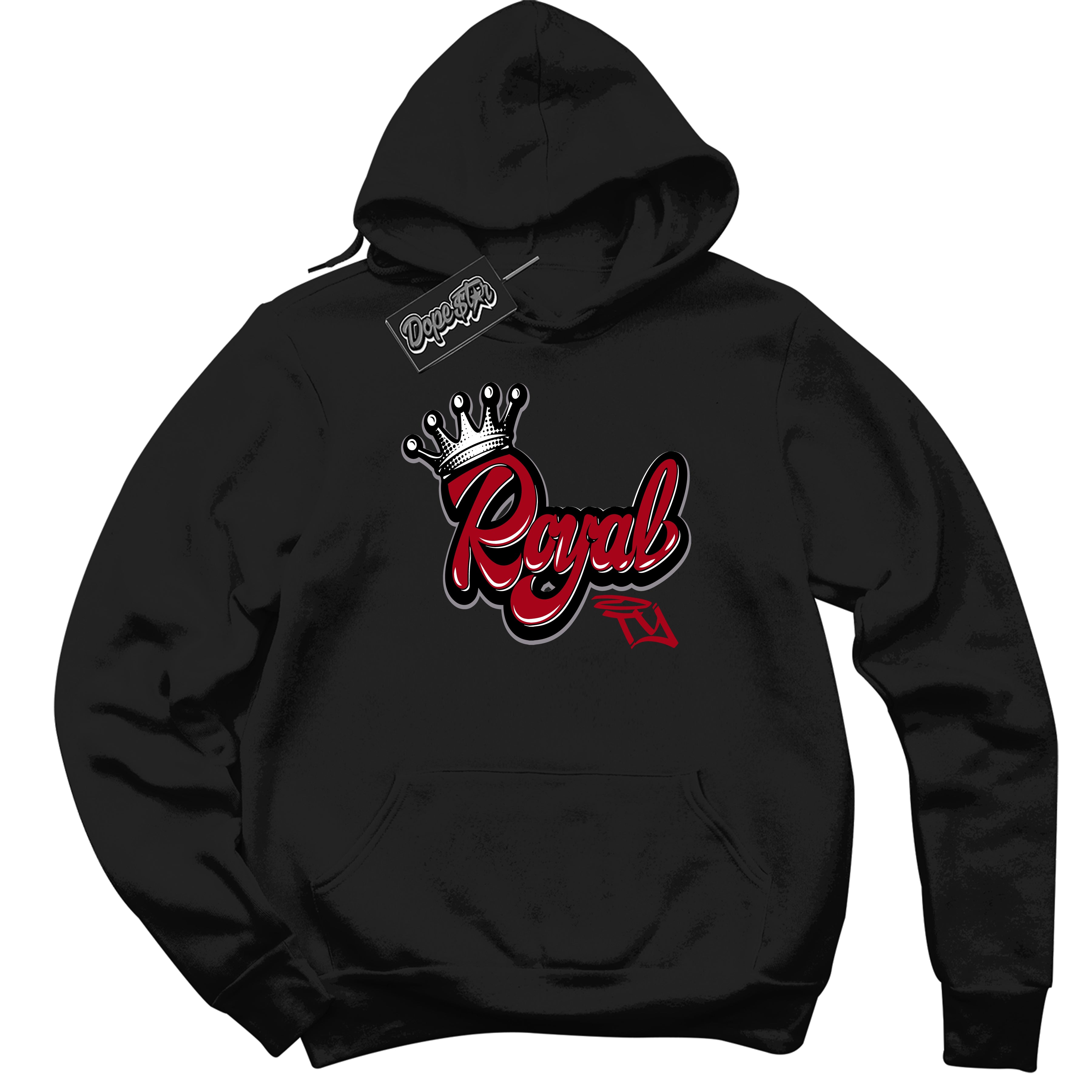 Cool Black Hoodie with “ Royalty ”  design that Perfectly Matches  Bred Reimagined 4s Jordans.