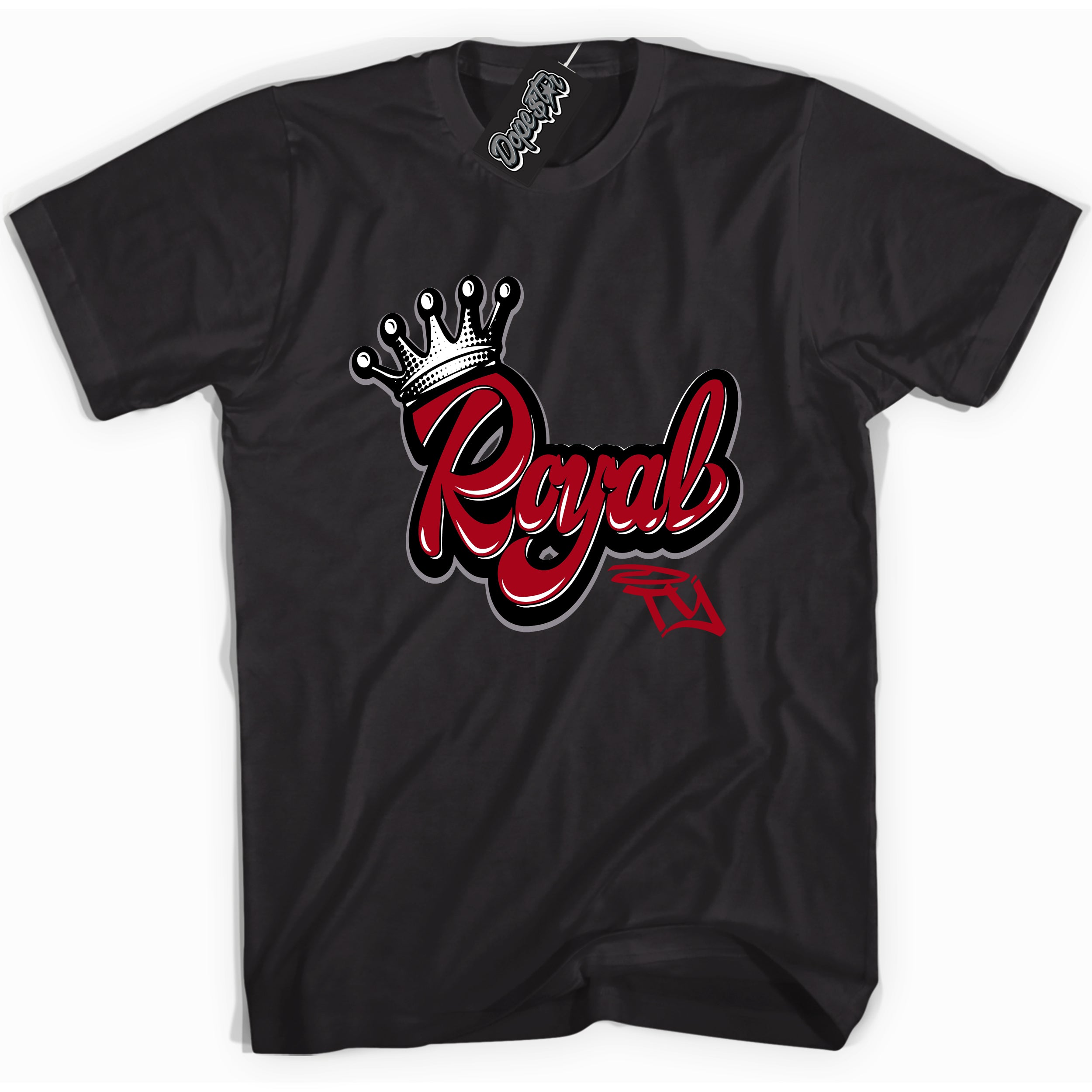 Cool Black Shirt with “ Royalty” design that perfectly matches Bred Reimagined 4s Jordans.