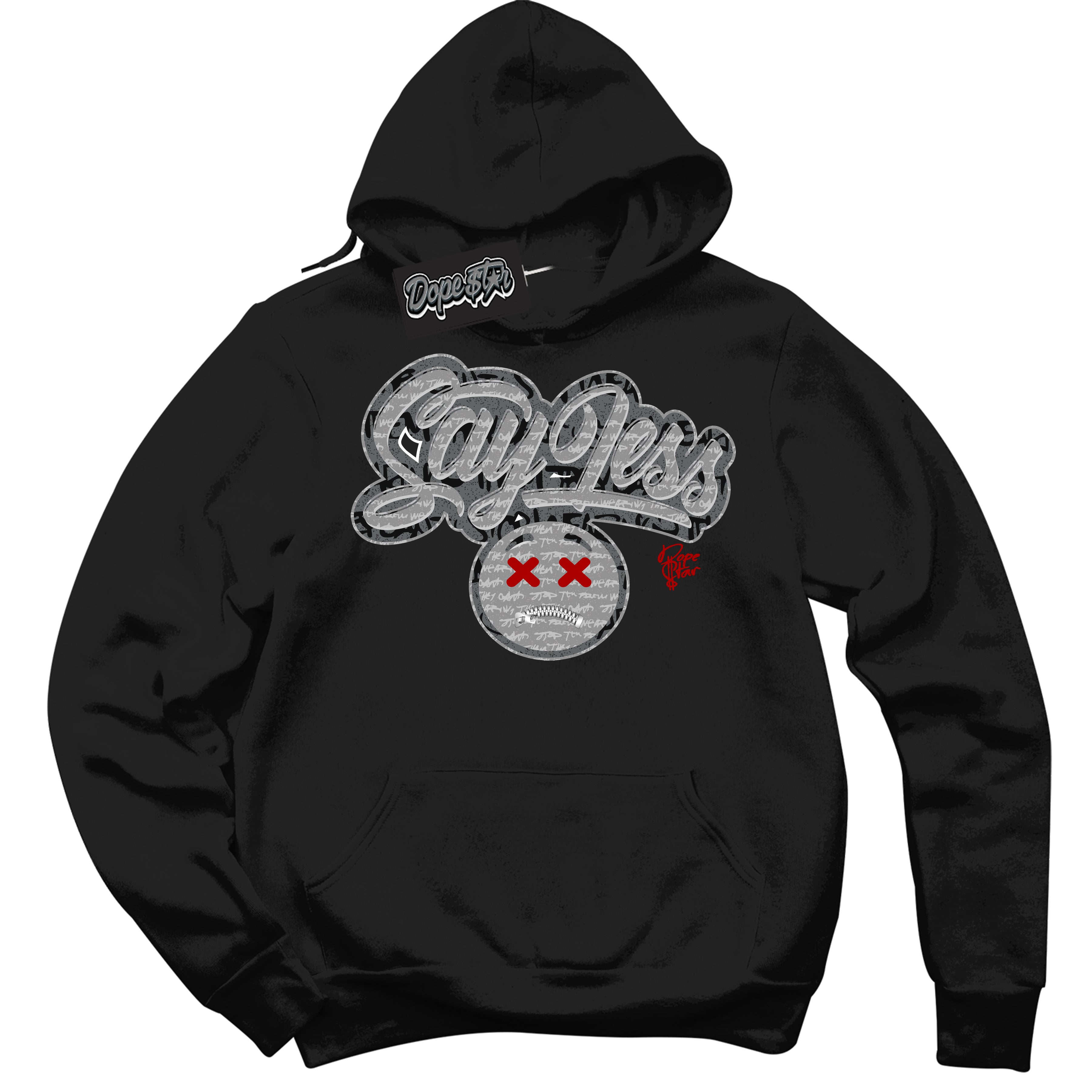 Cool Black Hoodie with “ Say Less ”  design that Perfectly Matches Rebellionaire 1s Sneakers.