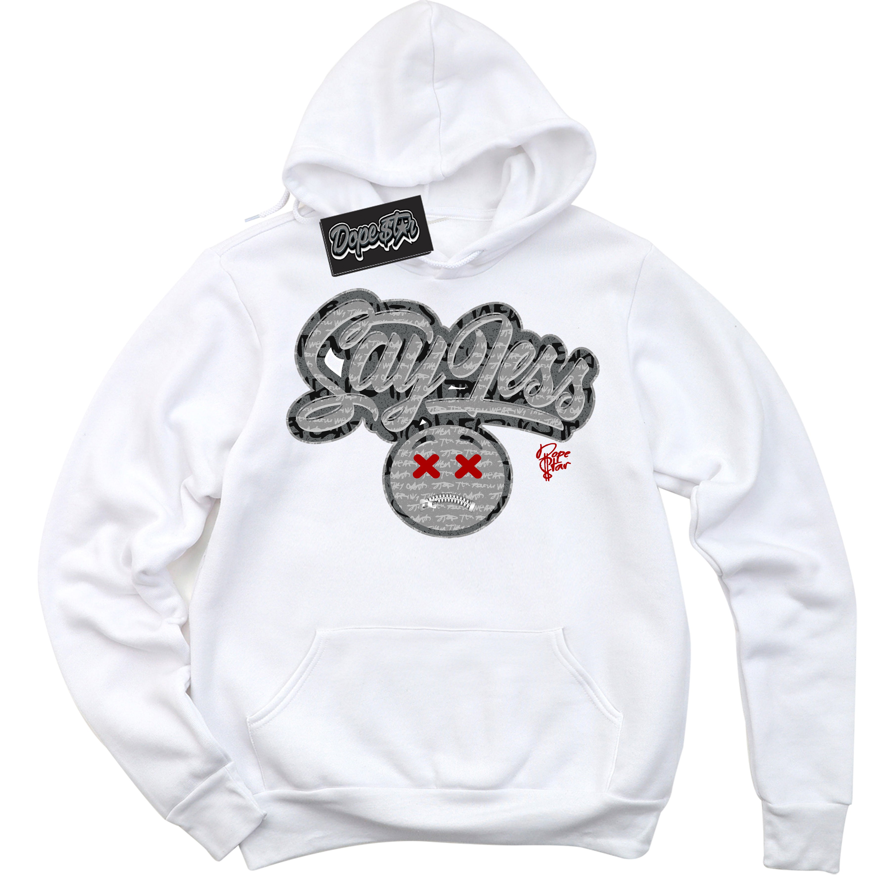 Cool White Hoodie with “ Say Less ”  design that Perfectly Matches Rebellionaire 1s Sneakers.