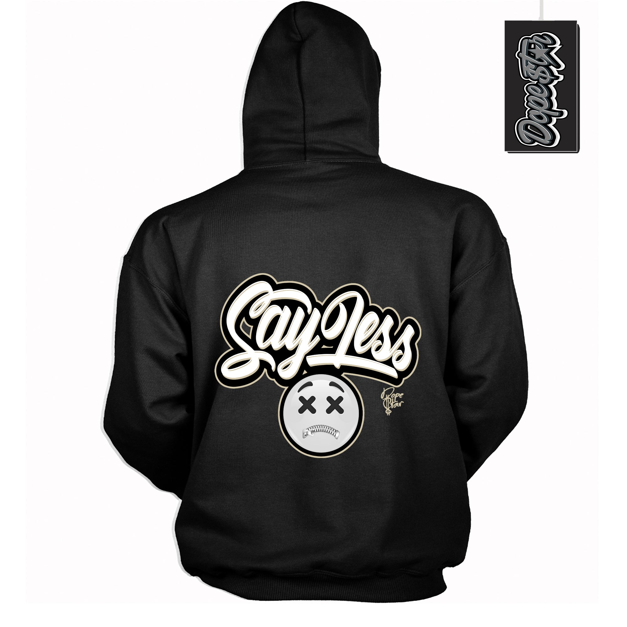 Cool Black Hoodie with “ Say Less ”  design that Perfectly Matches  Gratitude 11s Sneakers.