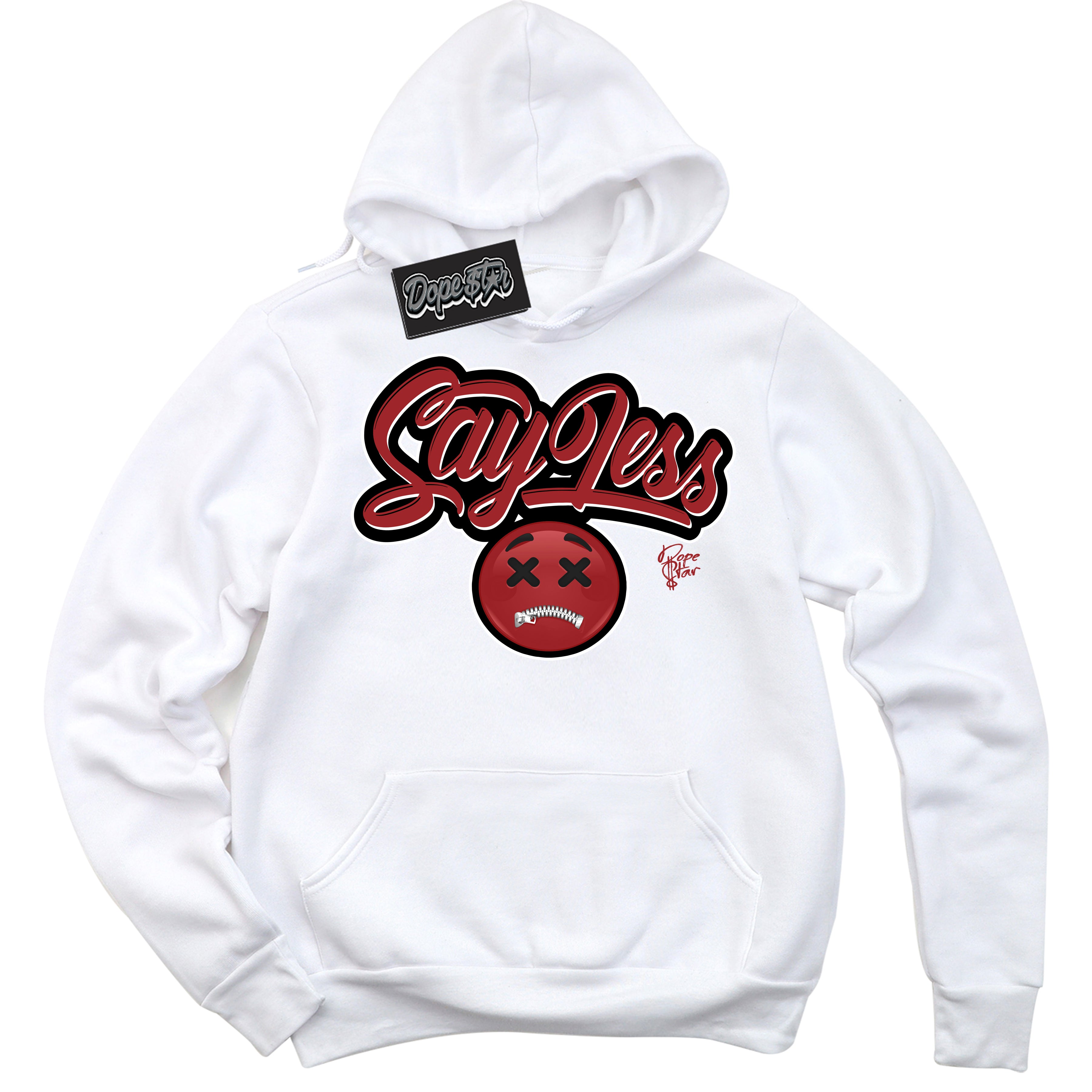Cool White Hoodie With “ Say Less “  Design That Perfectly Matches Lost And Found 1s Sneakers.