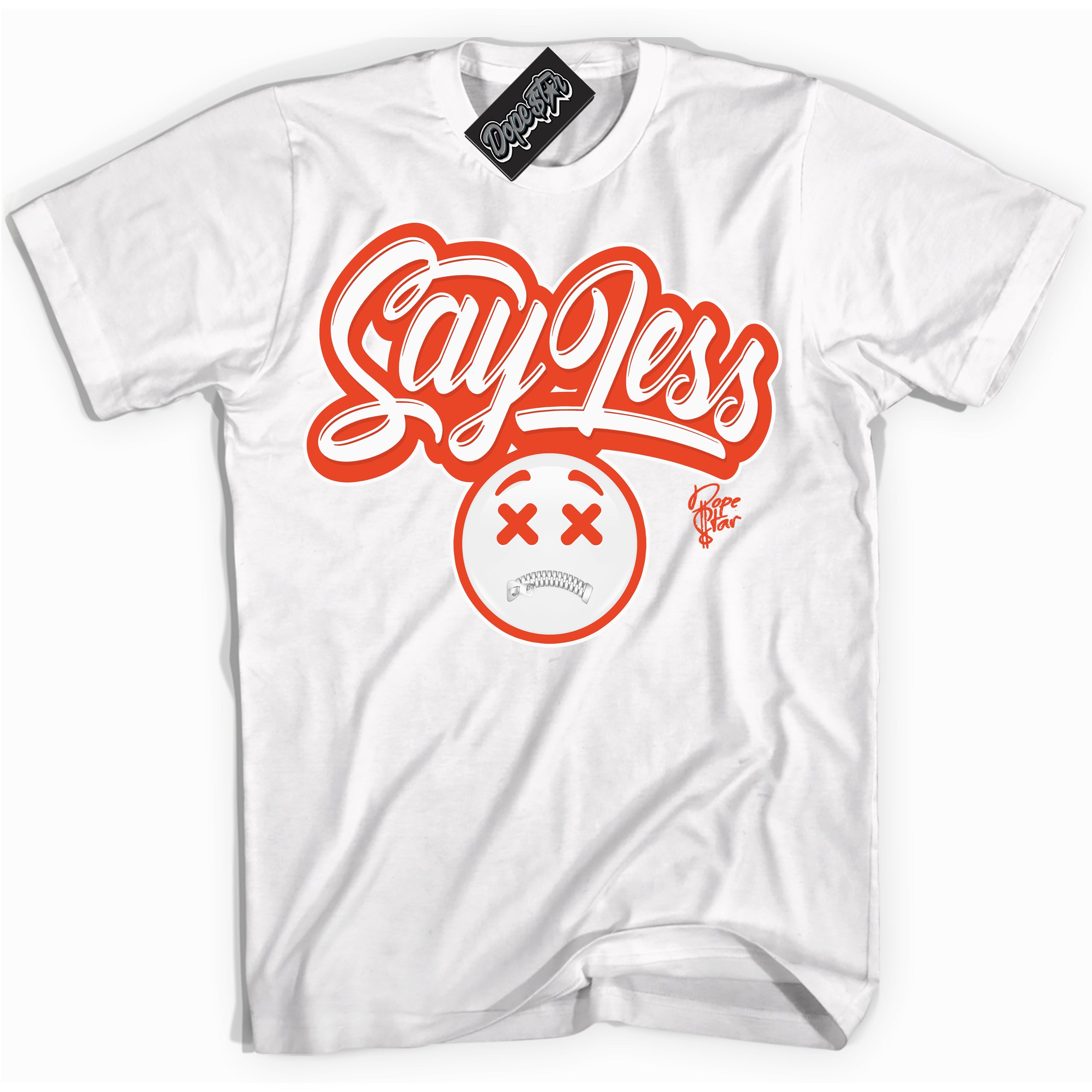 Nike Dunk Low Retro Cosmic Clay 'Say Less' Shirt - White Streetwear Mockup | Sneakerhead T-Shirt Matching Nike Dunk Low Retro Cosmic Clay | Limited Edition Urban Streetwear for Sneaker Matching Outfits | Outfits that pair perfectly with your ND Low Retro Cosmic Clay | Sneakerhead Fashion Must-Have Apparel for Men and Women