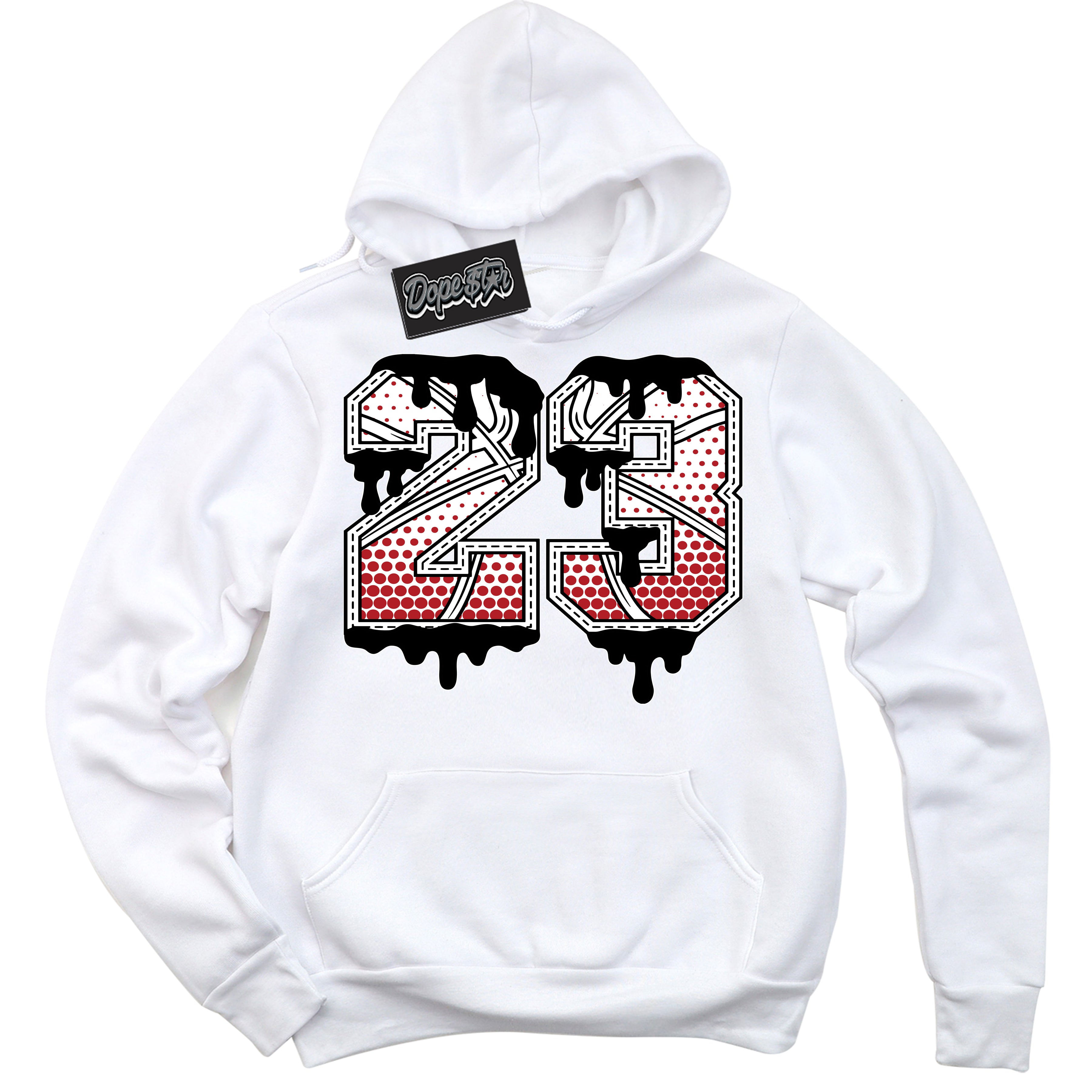 AJ1 Retro High OG Black Toe Reimagined '23 Ball' Hoodie- White Streetwear Mockup | Sneakerhead Hoodie Matching Black Toe Reimagined AJ1 Highs | Limited Edition Jordan 1 Retro High OG Black Toe Reimagined hoodie for Men & Women | Drip with Your Black Toe Reimagined 1s Kicks | Sneaker head Fashion Must-Have.