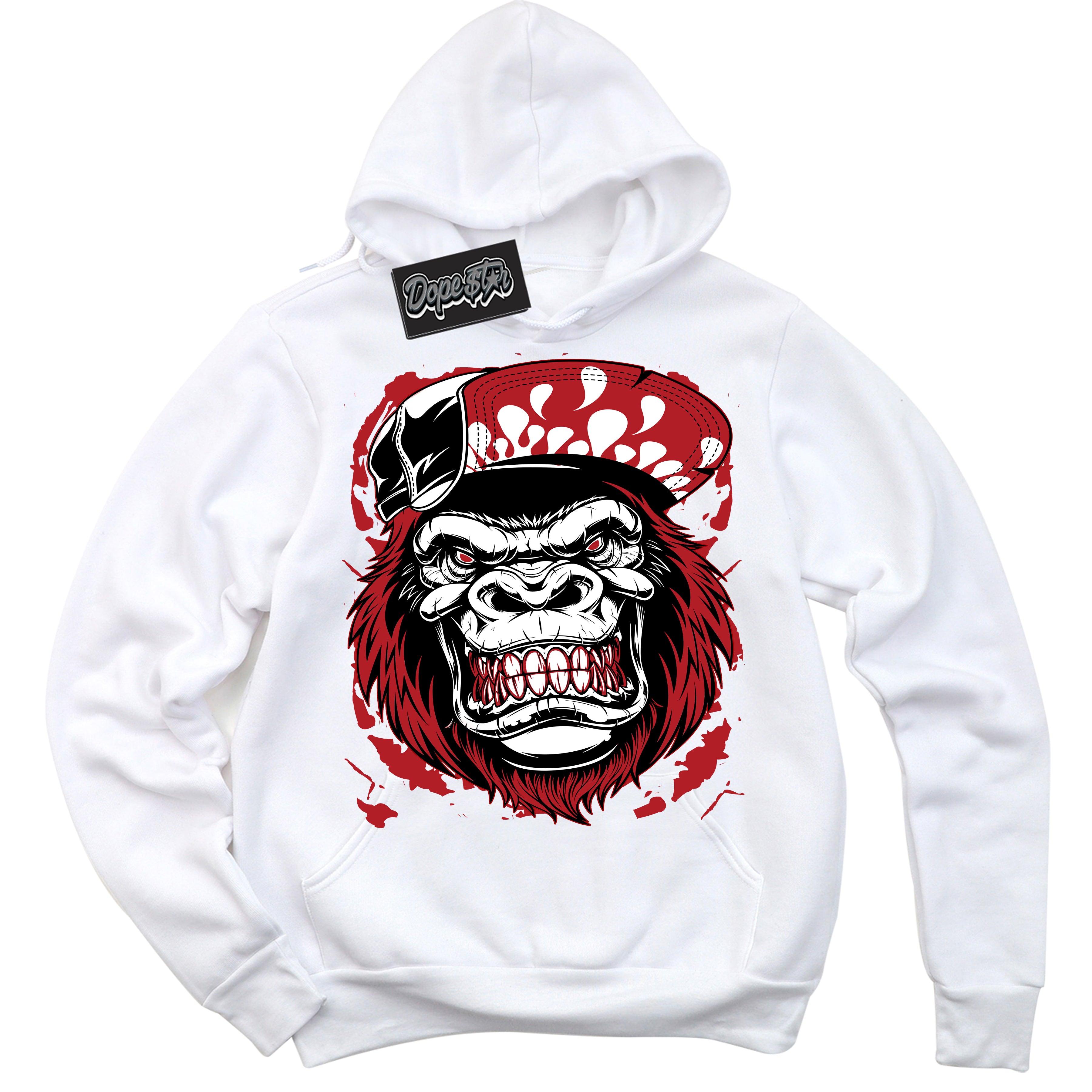 Cool White Hoodie with “ Gorilla Beast ”  design that Perfectly Matches Pro J Pack Chicago Dunks.