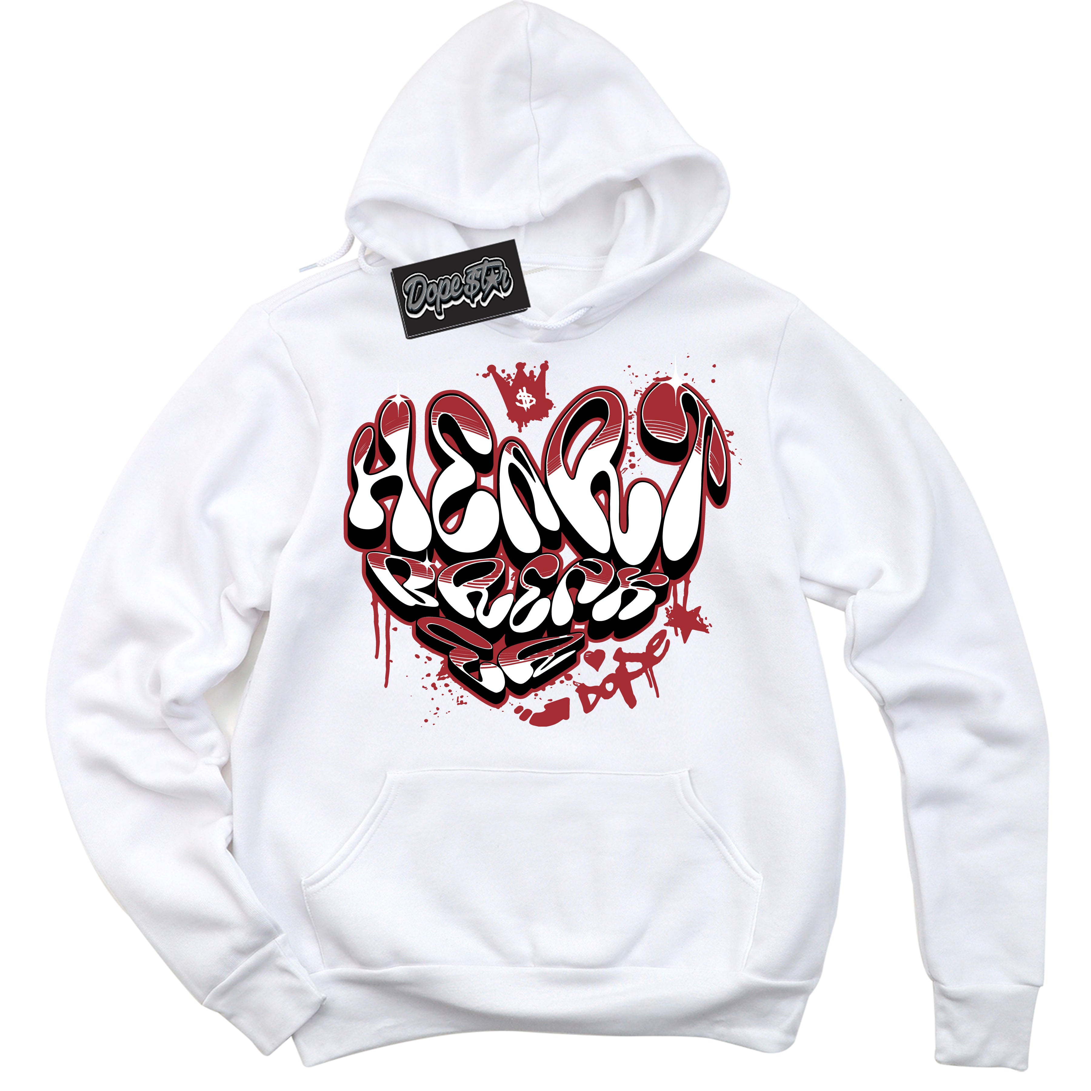 Cool White Hoodie with “ Heartbreaker Graffiti ”  design that Perfectly Matches Pro J Pack Chicago Dunks.