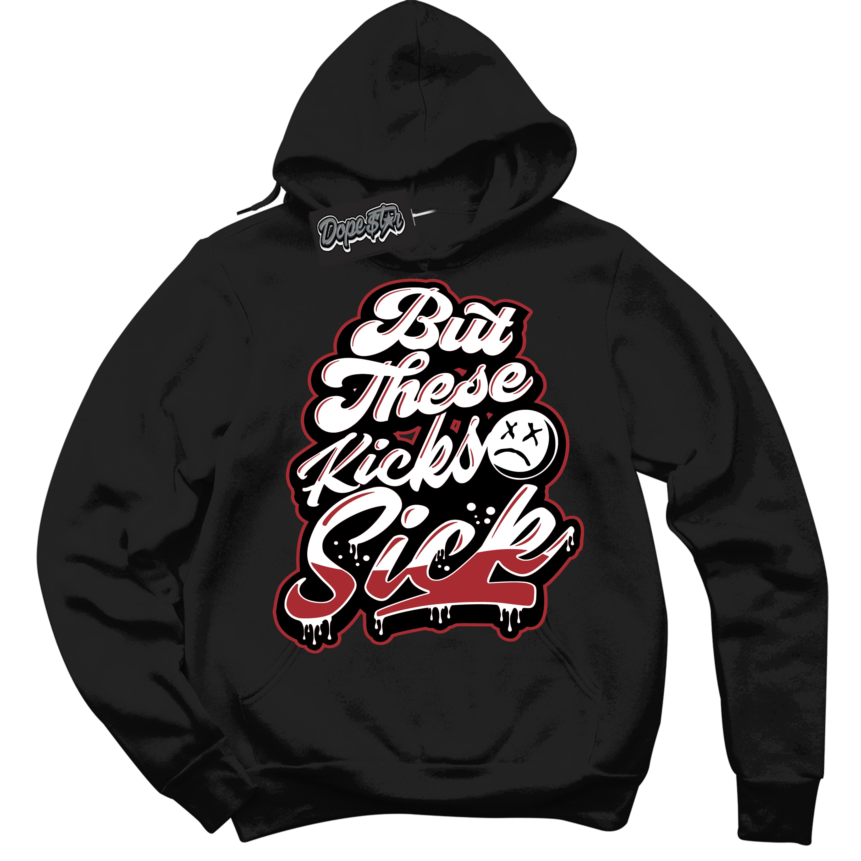 AJ1 Retro High OG Black Toe Reimagined 'Kick Sick' Hoodie- Black Streetwear Mockup | Sneakerhead Hoodie Matching Black Toe Reimagined AJ1 Highs | Limited Edition Jordan 1 Retro High OG Black Toe Reimagined hoodie for Men & Women | Drip with Your Black Toe Reimagined 1s Kicks | Sneakerhead Fashion Must-Have.