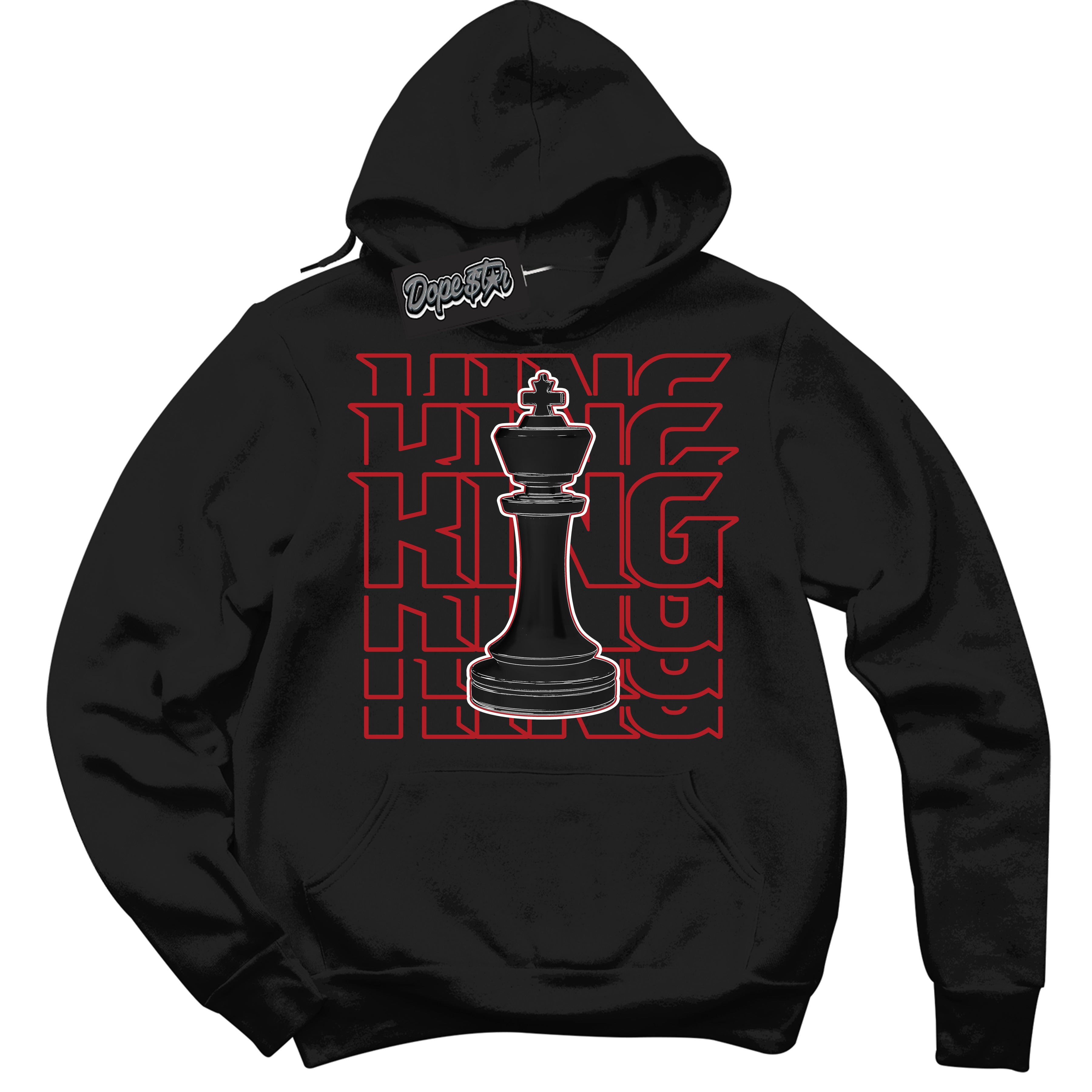 Cool Black Hoodie with “ King Chess ”  design that Perfectly Matches Pro J Pack Chicago Dunks.