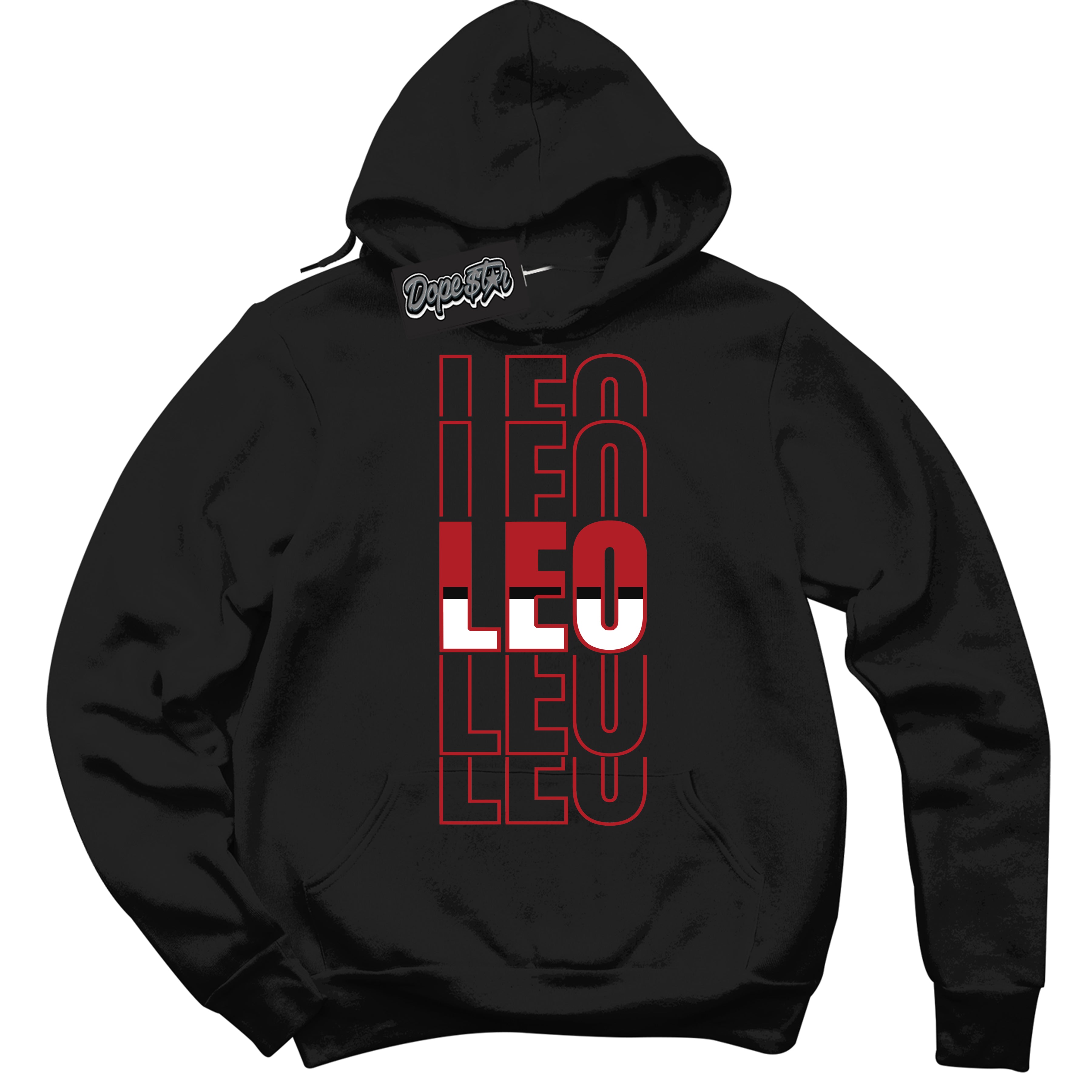 AJ1 Retro High OG Black Toe Reimagined 'Leo' Hoodie- Black Streetwear Mockup | Sneakerhead Hoodie Matching Black Toe Reimagined AJ1 Highs | Limited Edition Jordan 1 Retro High OG Black Toe Reimagined hoodie for Men & Women | Drip with Your Black Toe Reimagined 1s Kicks | Sneakerhead Fashion Must-Have.