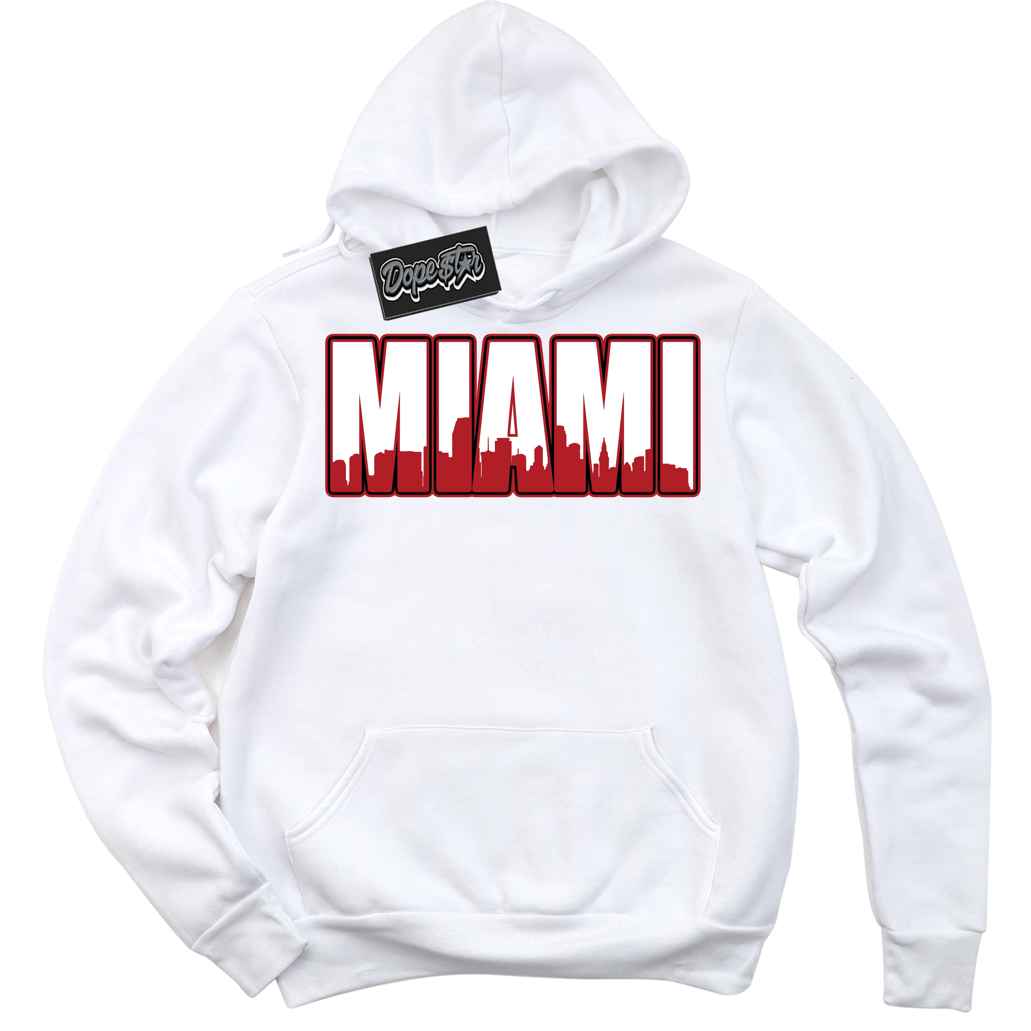 AJ1 Retro High OG Black Toe Reimagined 'Miami' Hoodie- White Streetwear Mockup | Sneakerhead Hoodie Matching Black Toe Reimagined AJ1 Highs | Limited Edition Jordan 1 Retro High OG Black Toe Reimagined hoodie for Men & Women | Drip with Your Black Toe Reimagined 1s Kicks | Sneaker head Fashion Must-Have.