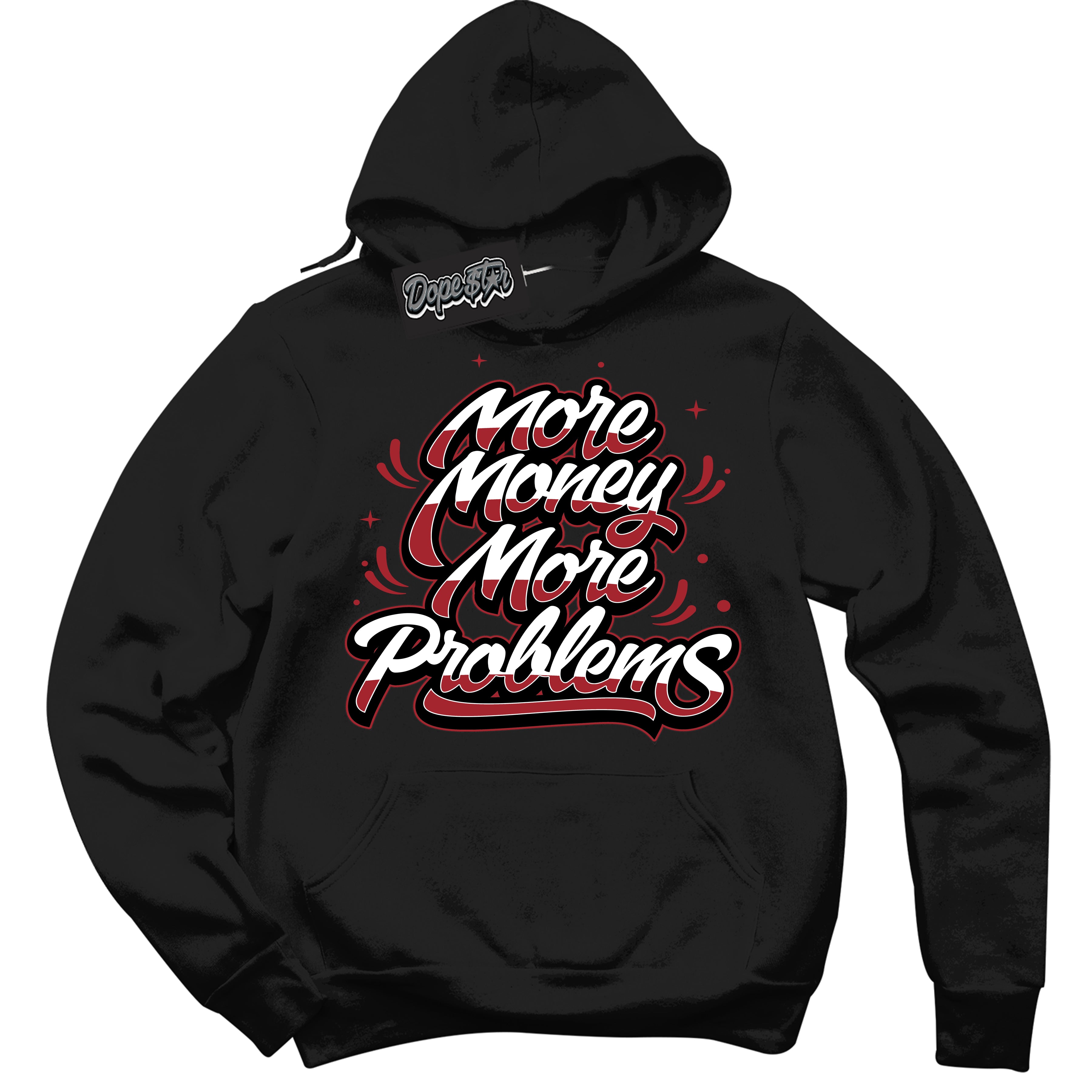 AJ1 Retro High OG Black Toe Reimagined 'More Money More Problems' Hoodie- Black Streetwear Mockup | Sneakerhead Hoodie Matching Black Toe Reimagined AJ1 Highs | Limited Edition Jordan 1 Retro High OG Black Toe Reimagined hoodie for Men & Women | Drip with Your Black Toe Reimagined 1s Kicks | Sneakerhead Fashion Must-Have.