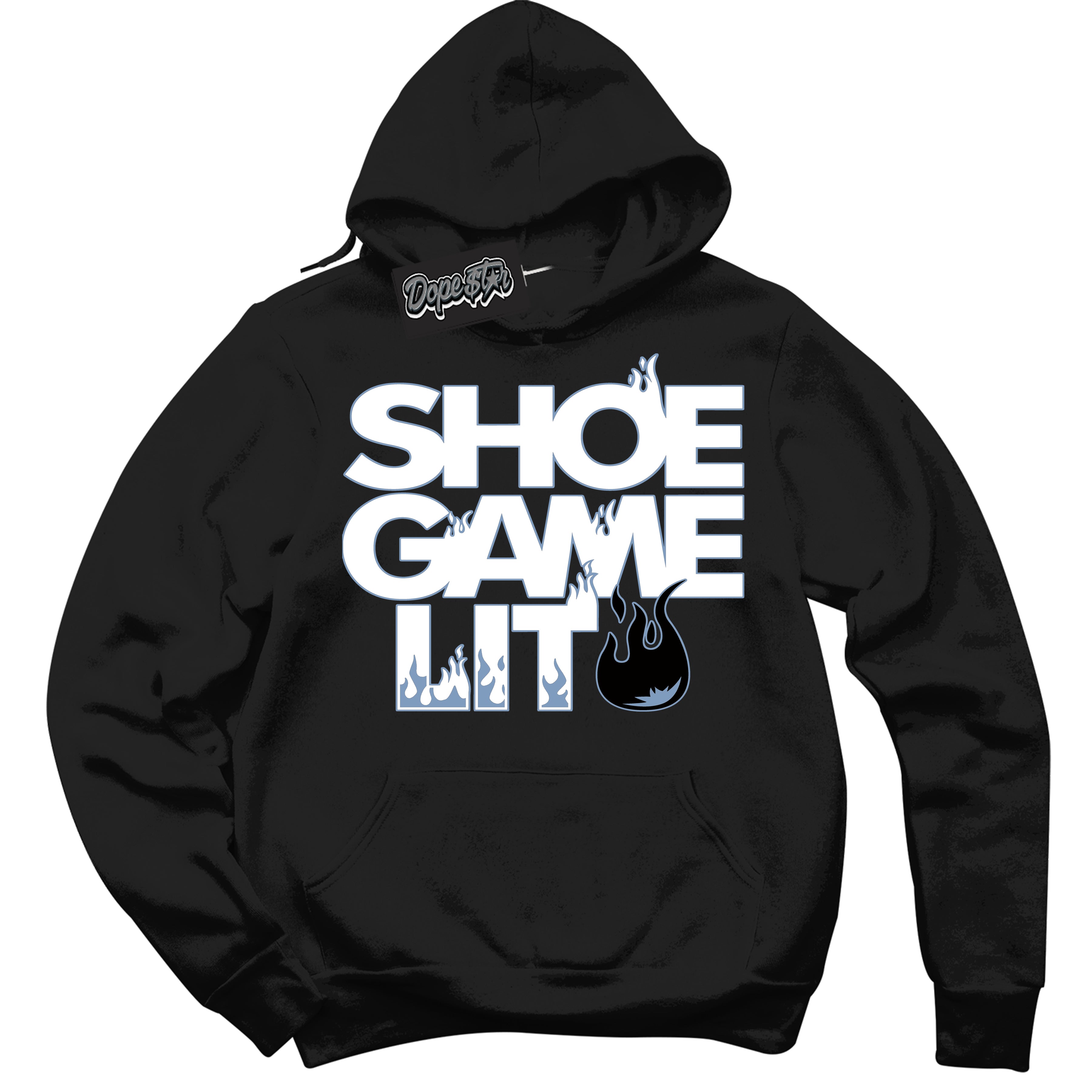 Cool Black Hoodie with “ Shoe Game Lit ”  design that Perfectly Matches Reverse Oreo 6s Sneakers.