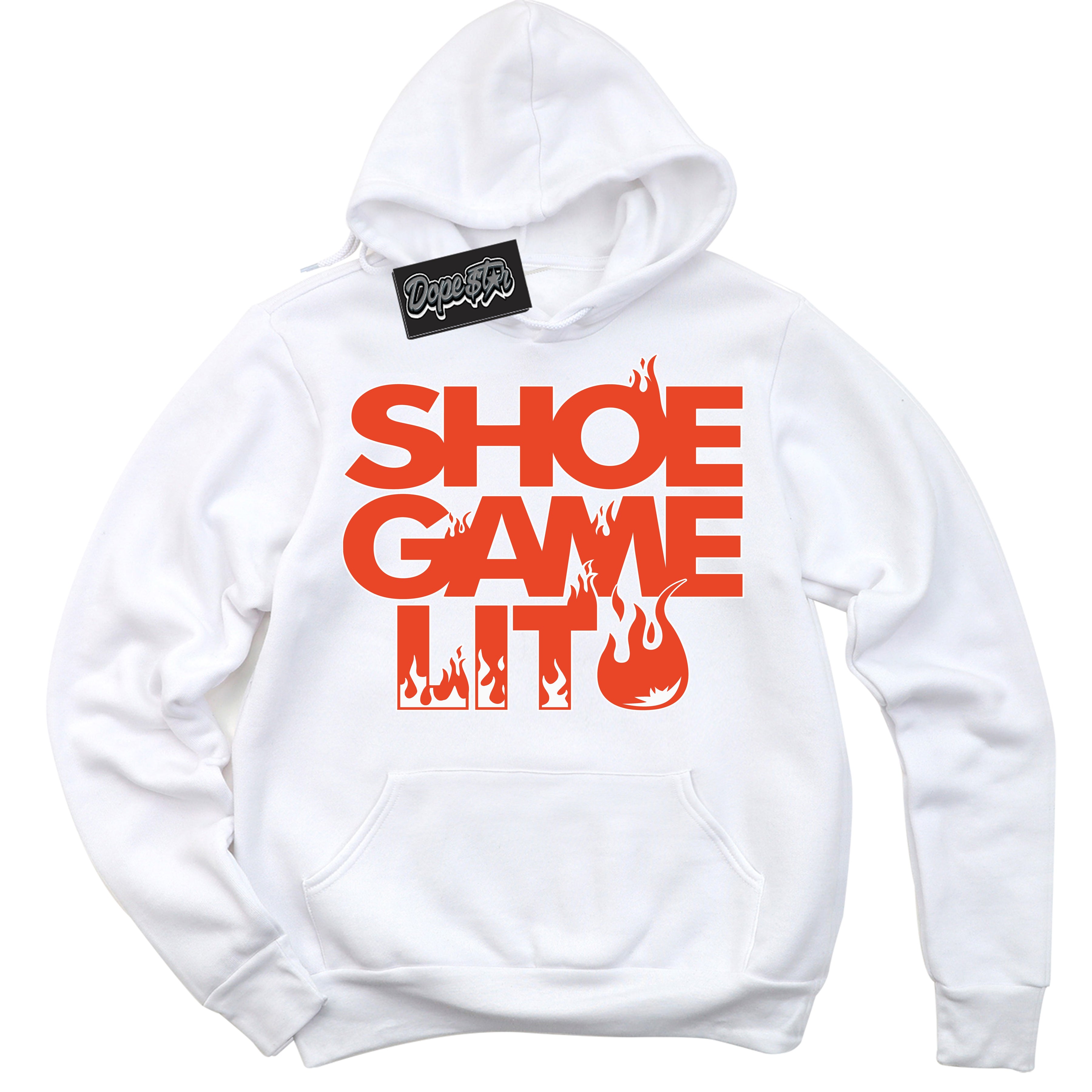 Nike Dunk Low Retro Cosmic Clay 'Shoe Game Lit' Hoodie - White Streetwear Mockup | Sneakerhead Sweatshirt Matching Nike Dunk Low Retro Cosmic Clay | Limited Edition Urban Streetwear for Sneaker Matching OOTD | Outfits that pair perfectly with your ND Low Retro Cosmic Clay | Sneakerhead Fashion Must-Have Apparel for Men and Women.