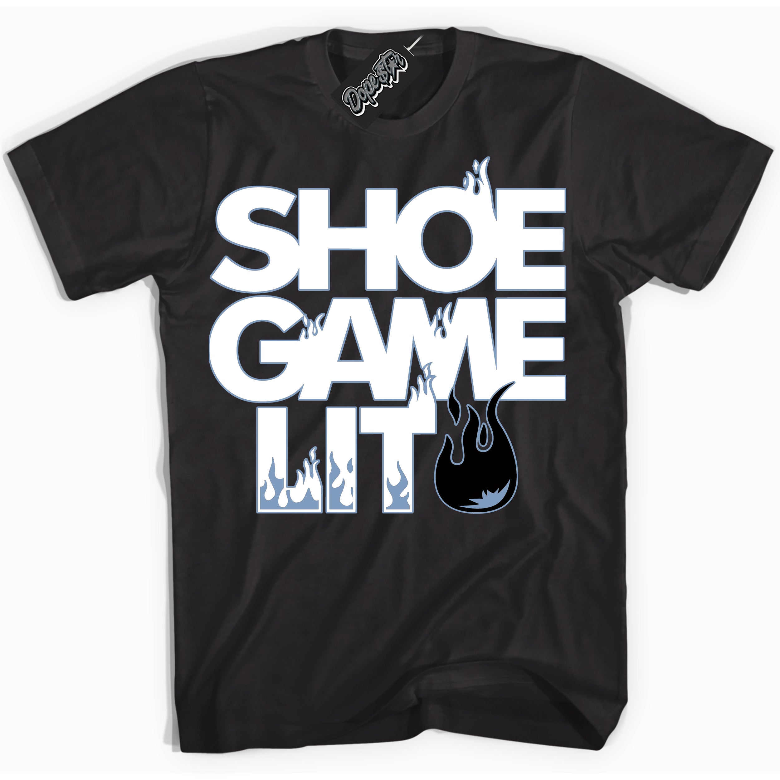 Cool Black Shirt with “ Shoe Game Lit” design that perfectly matches Reverse Oreo 6s Sneakers.