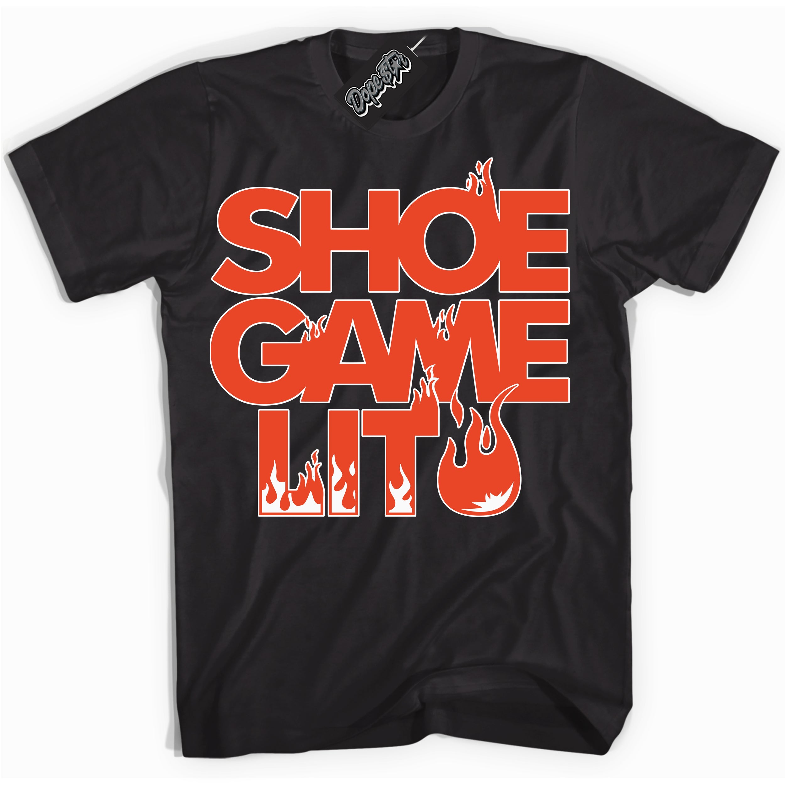 Nike Dunk Low Retro Cosmic Clay 'Shoe Game Lit' Shirt - Black Streetwear Mockup | Sneakerhead T-Shirt Matching Nike Dunk Low Retro Cosmic Clay | Limited Edition Urban Streetwear for Sneaker Matching OOTD | Outfits that pair perfectly with your ND Low Retro Cosmic Clay | Sneakerhead Fashion Must-Have Apparel for Men and Women