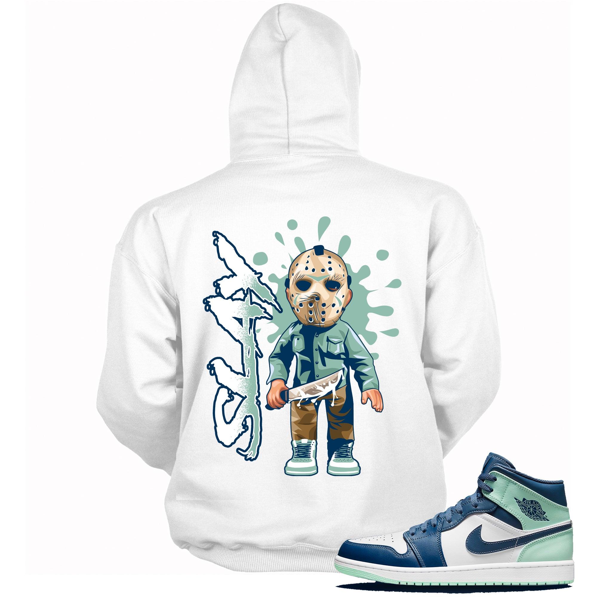 1 Mid Mystic Navy Mint Foam Hoodie Slay - Sneaker Shirts Outlet