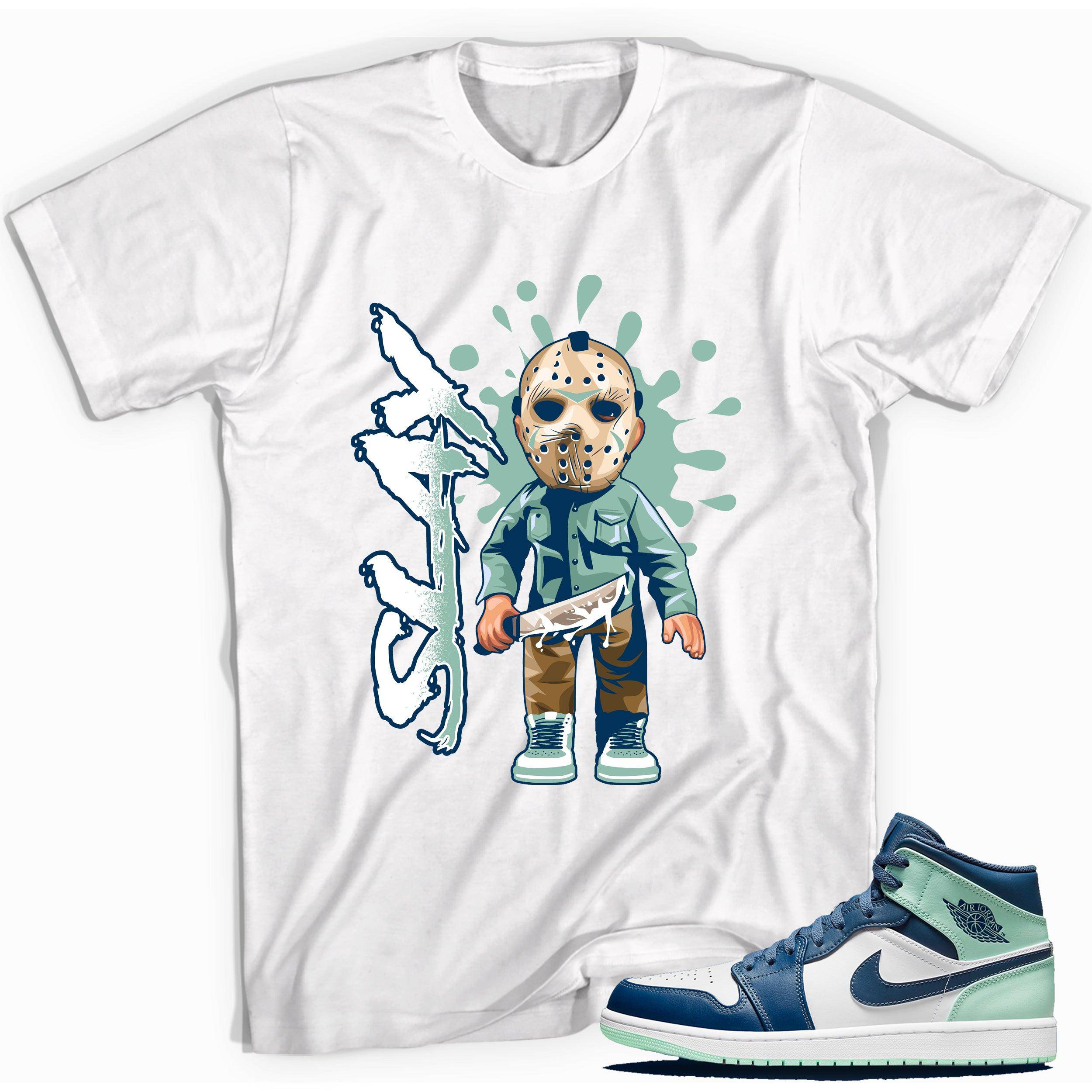 1 Mid Mystic Navy Mint Foam Shirt Slay - Sneaker Shirts Outlet