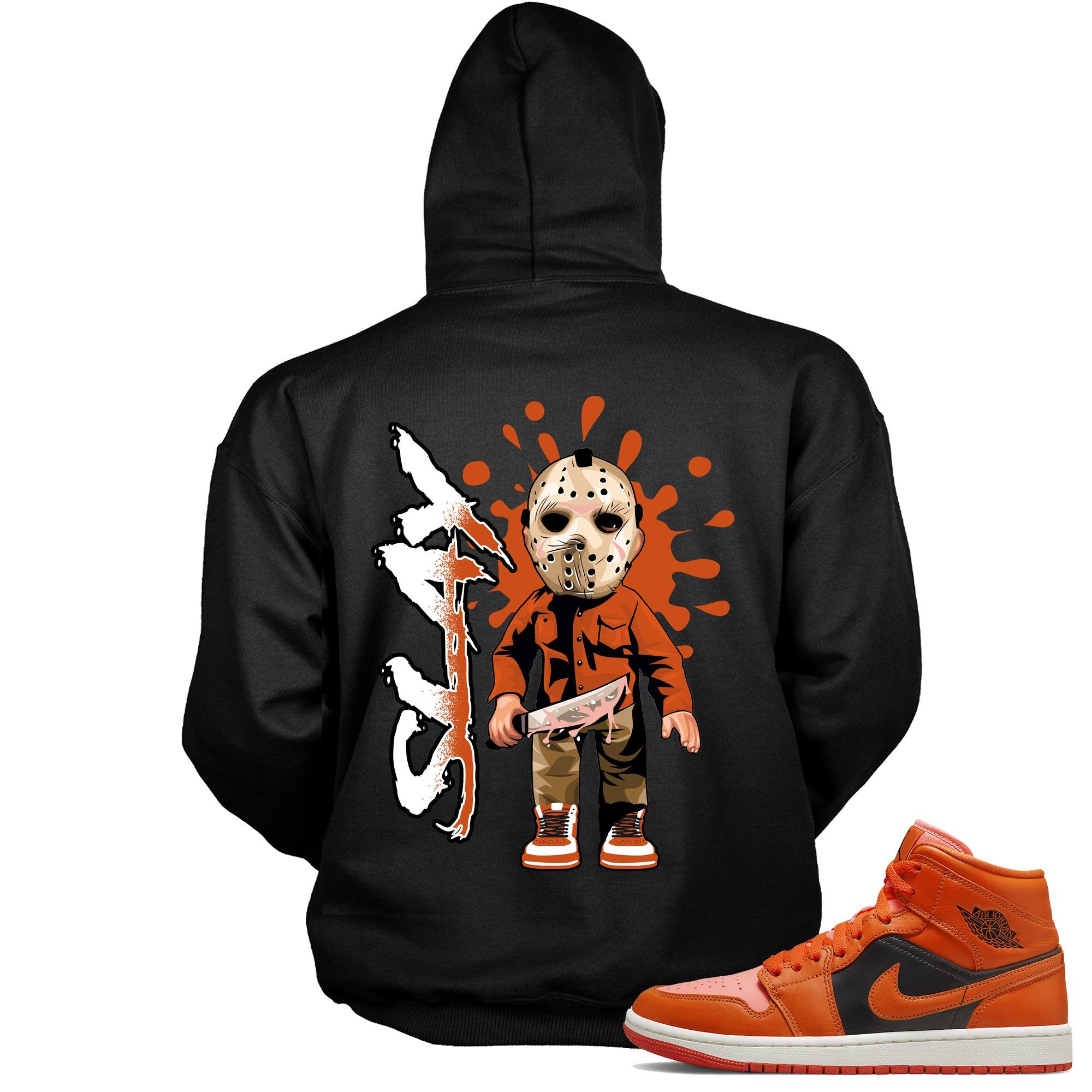 1 Mid Orange Black Hoodie Slay - Sneaker Shirts Outlet