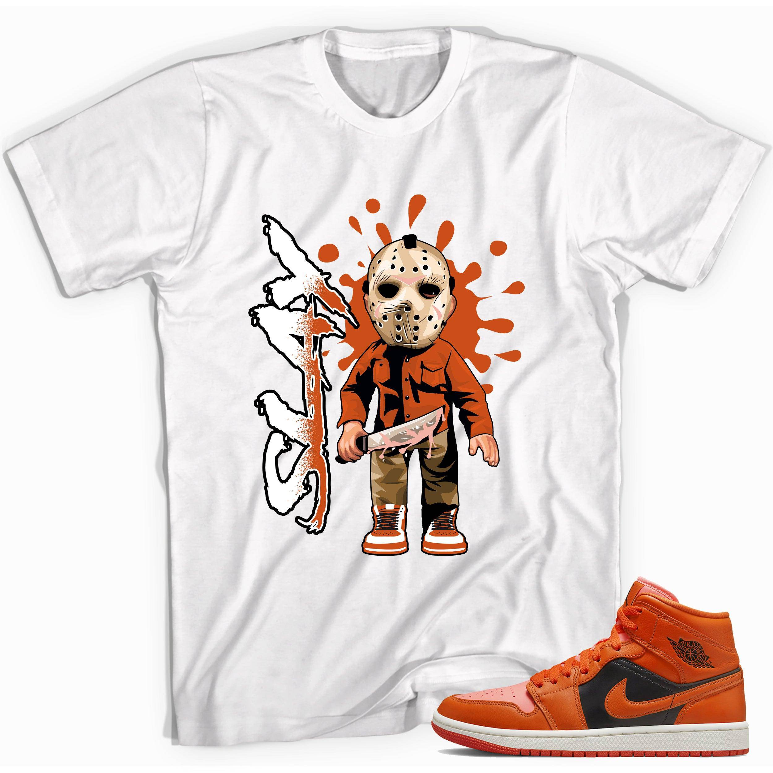 1 Mid Orange Black Shirt Slay - Sneaker Shirts Outlet