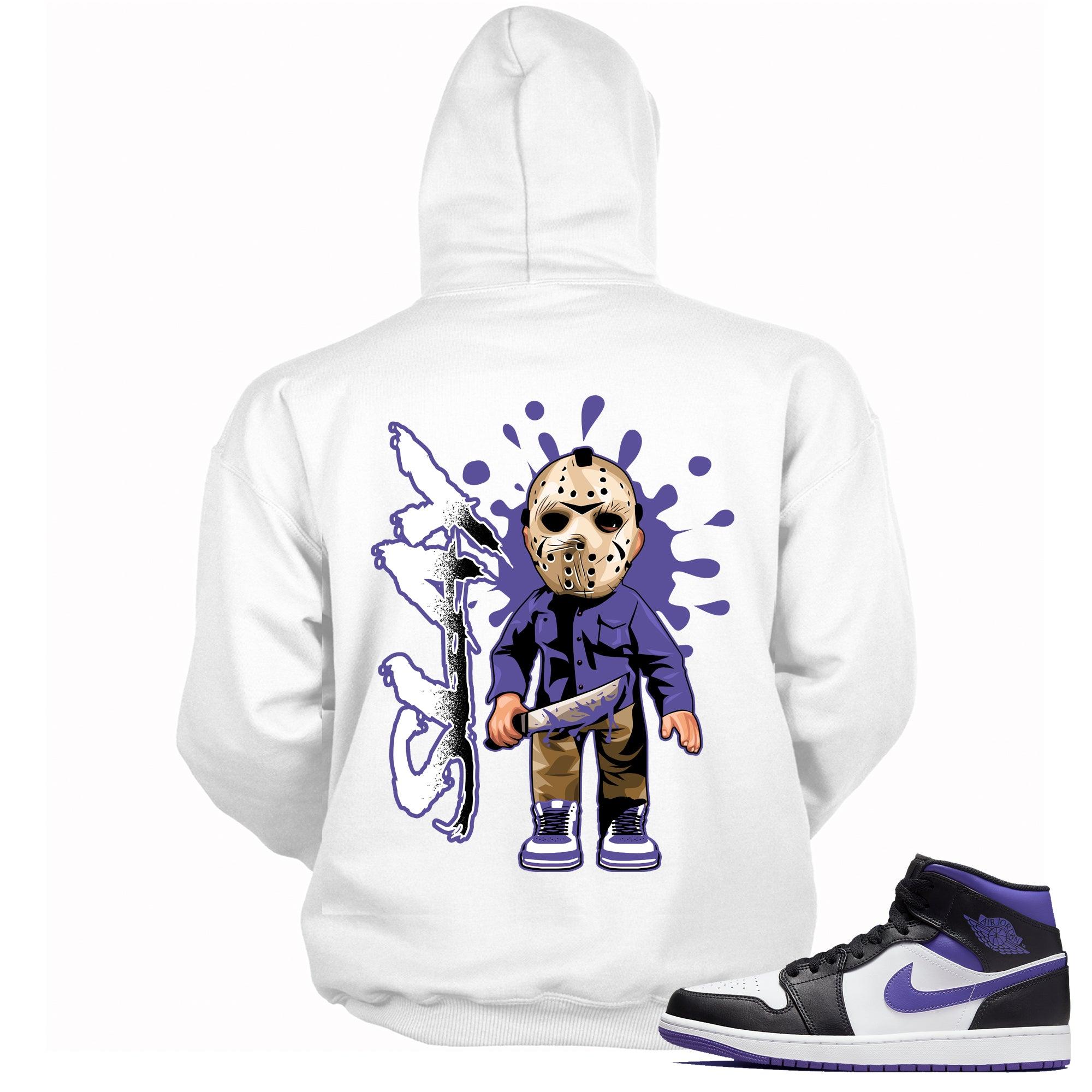 1 Mid White Black Purple Hoodie Slay - Sneaker Shirts Outlet