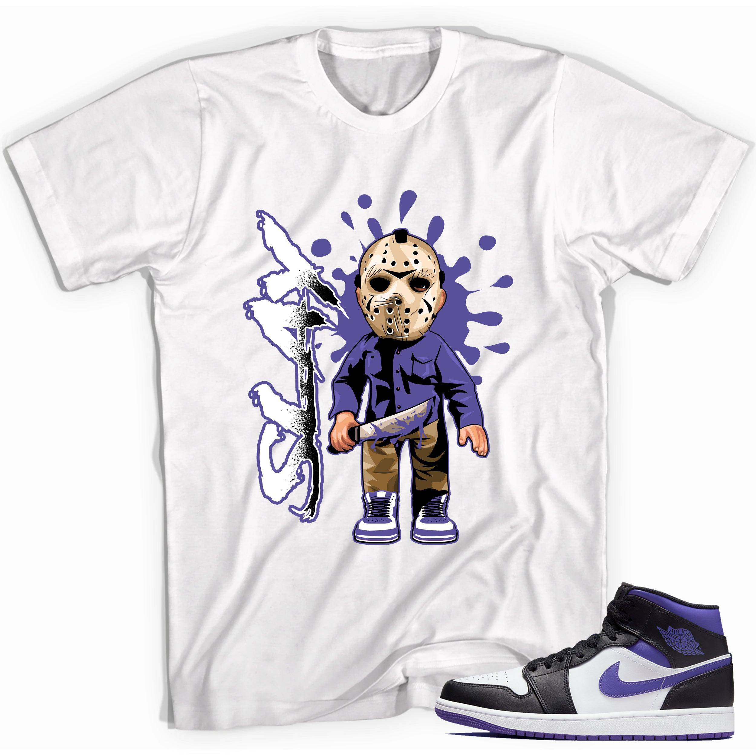 1 Mid White Black Purple Shirt Slay - Sneaker Shirts Outlet