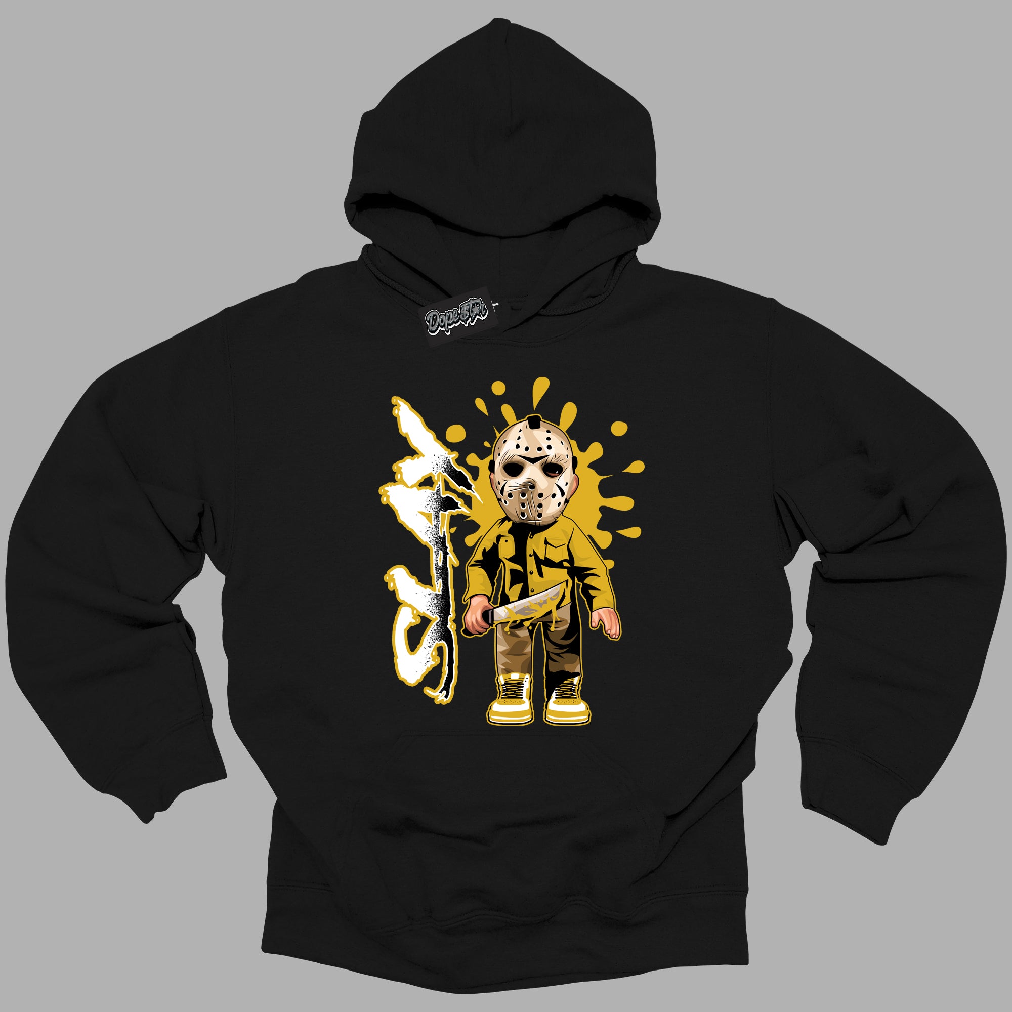 Cool Black Hoodie with “ Slay ”  design that Perfectly Matches Yellow Ochre 6s Sneakers.