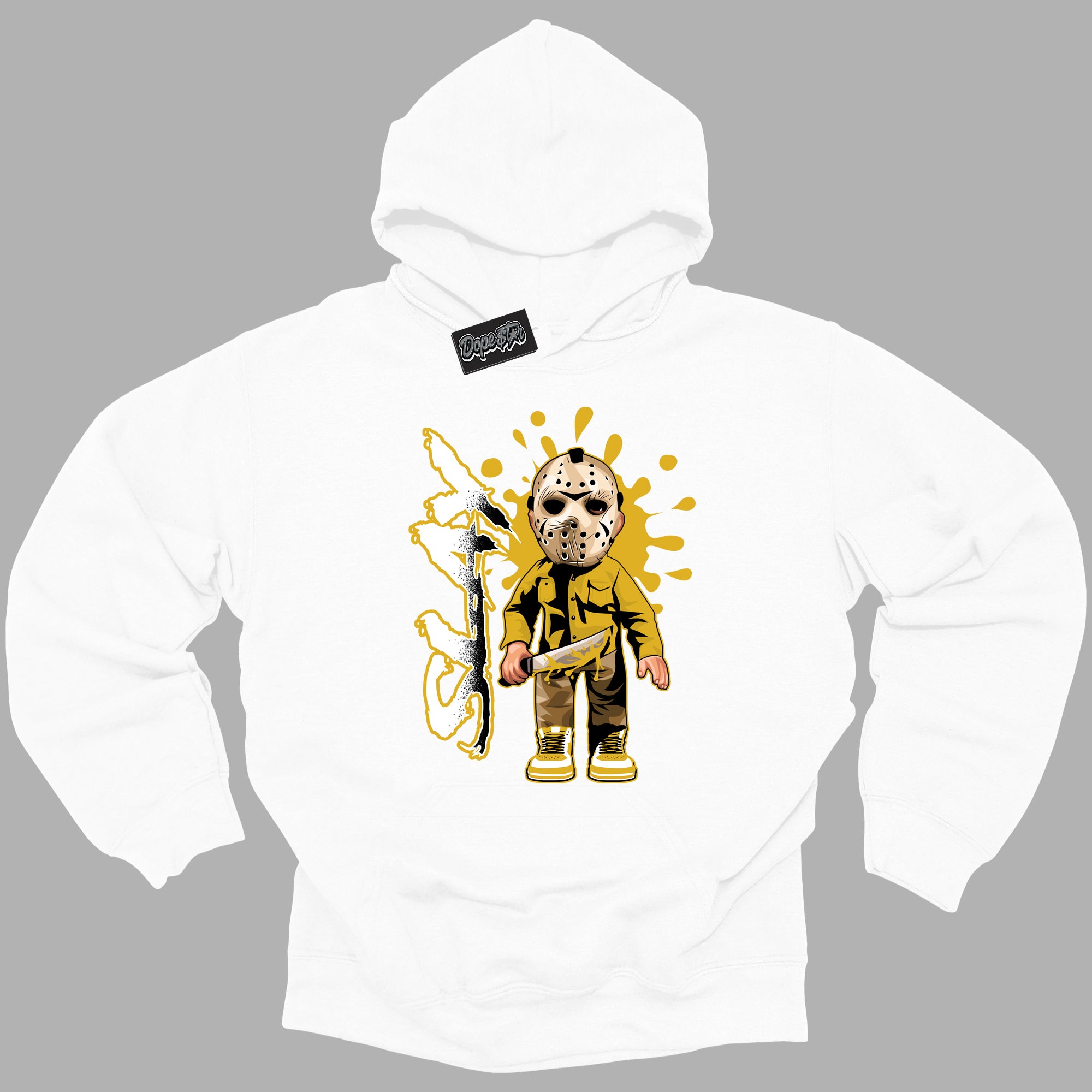 Cool White Hoodie with “ Slay ”  design that Perfectly Matches Yellow Ochre 6s Sneakers.