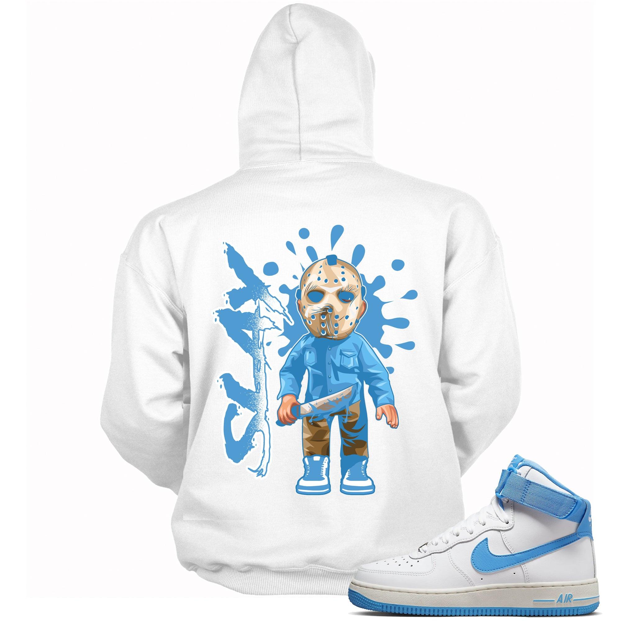 NIKE Air Force 1 High White University Blue Hoodie Slay - Sneaker Shirts Outlet