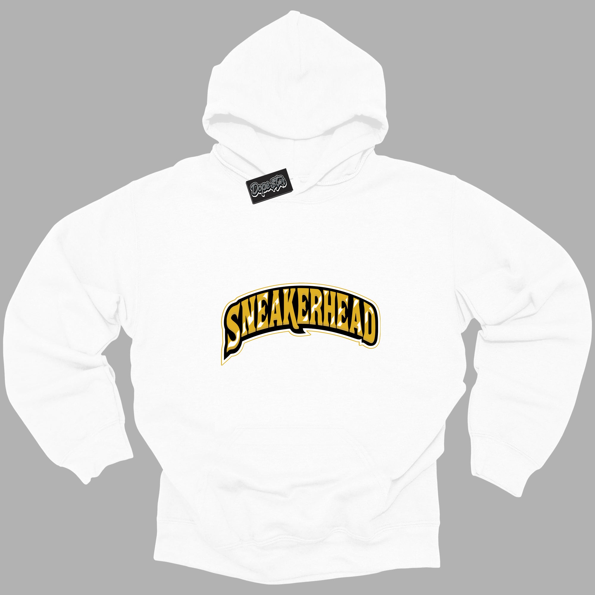 Cool White Hoodie with “ Sneakerhead ”  design that Perfectly Matches Yellow Ochre 6s Sneakers.
