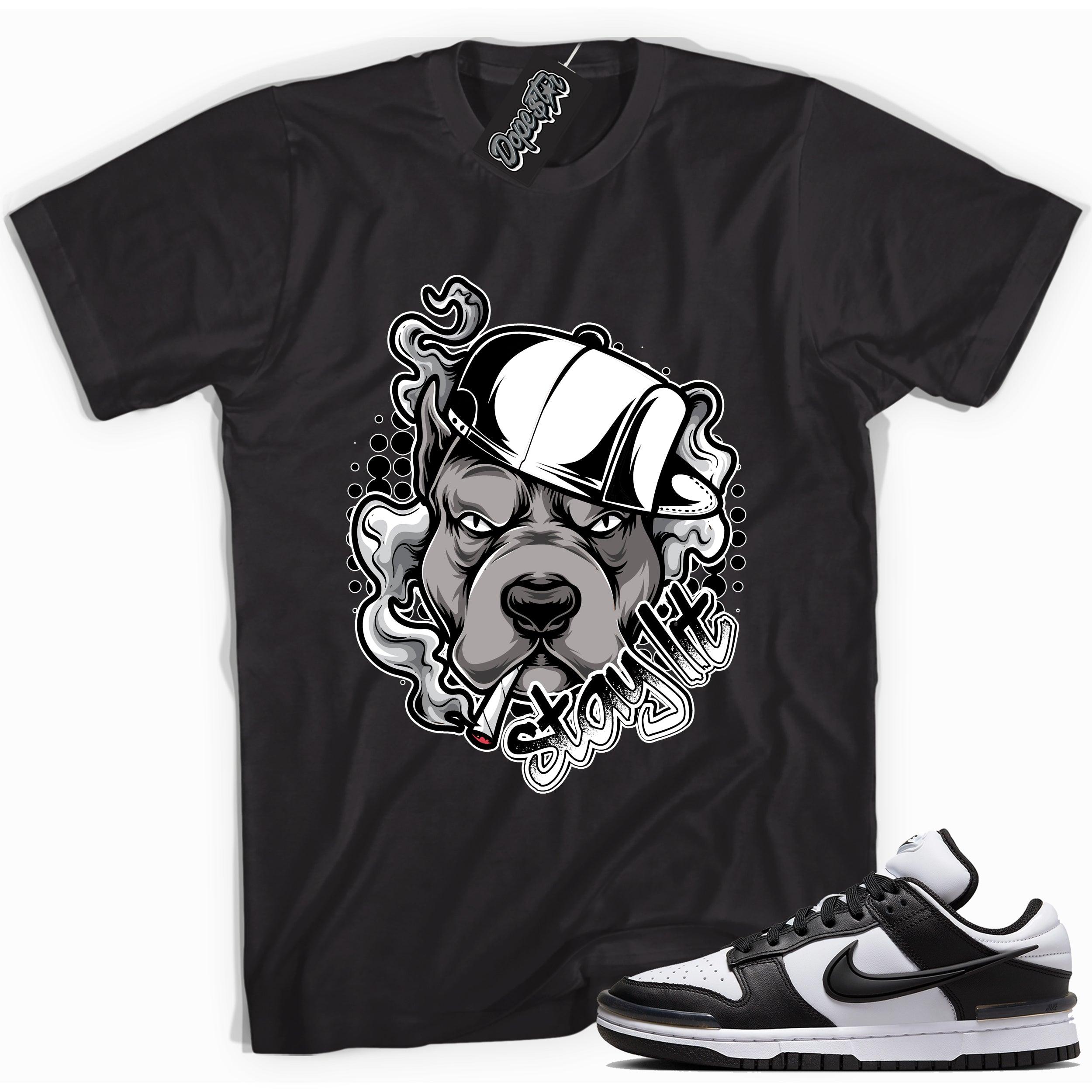 Cool black graphic tee with 'stay lit' print, that perfectly matches Nike Dunk Low Twist Panda sneakers.