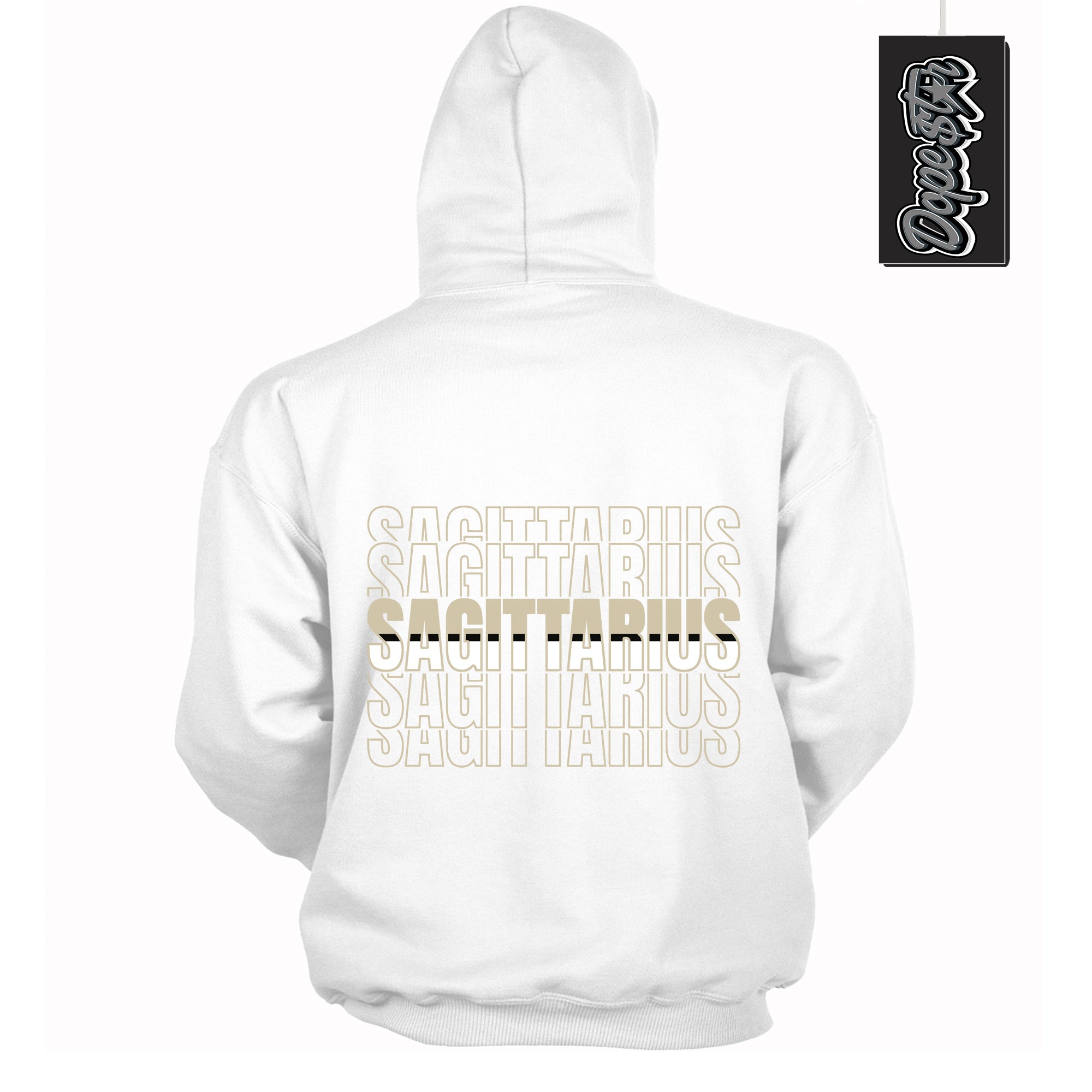 Cool White Hoodie with “ Sagittarius ”  design that Perfectly Matches Gratitude 11s Sneakers.