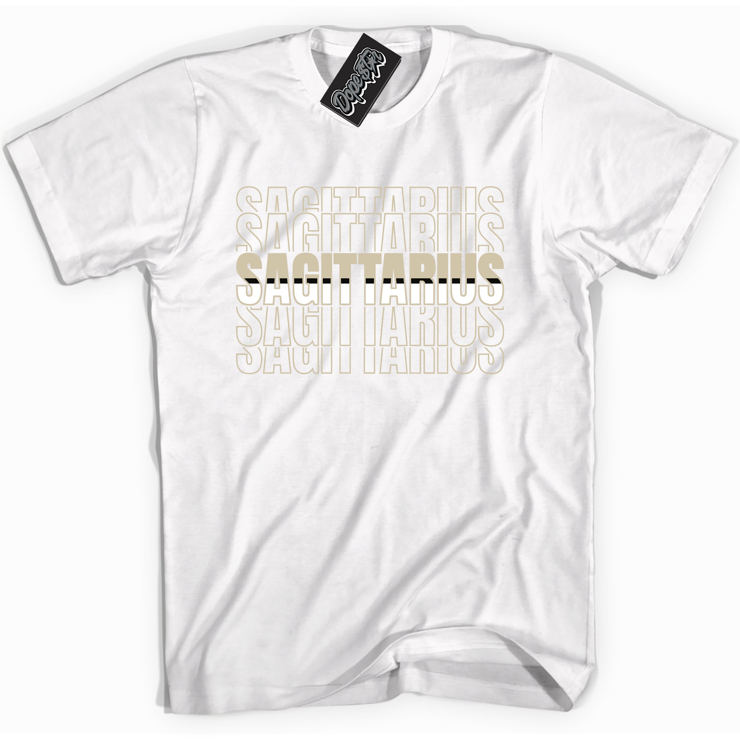 Cool White Shirt with “ Sagittarius” design that perfectly matches Gratitude 11s Sneakers.