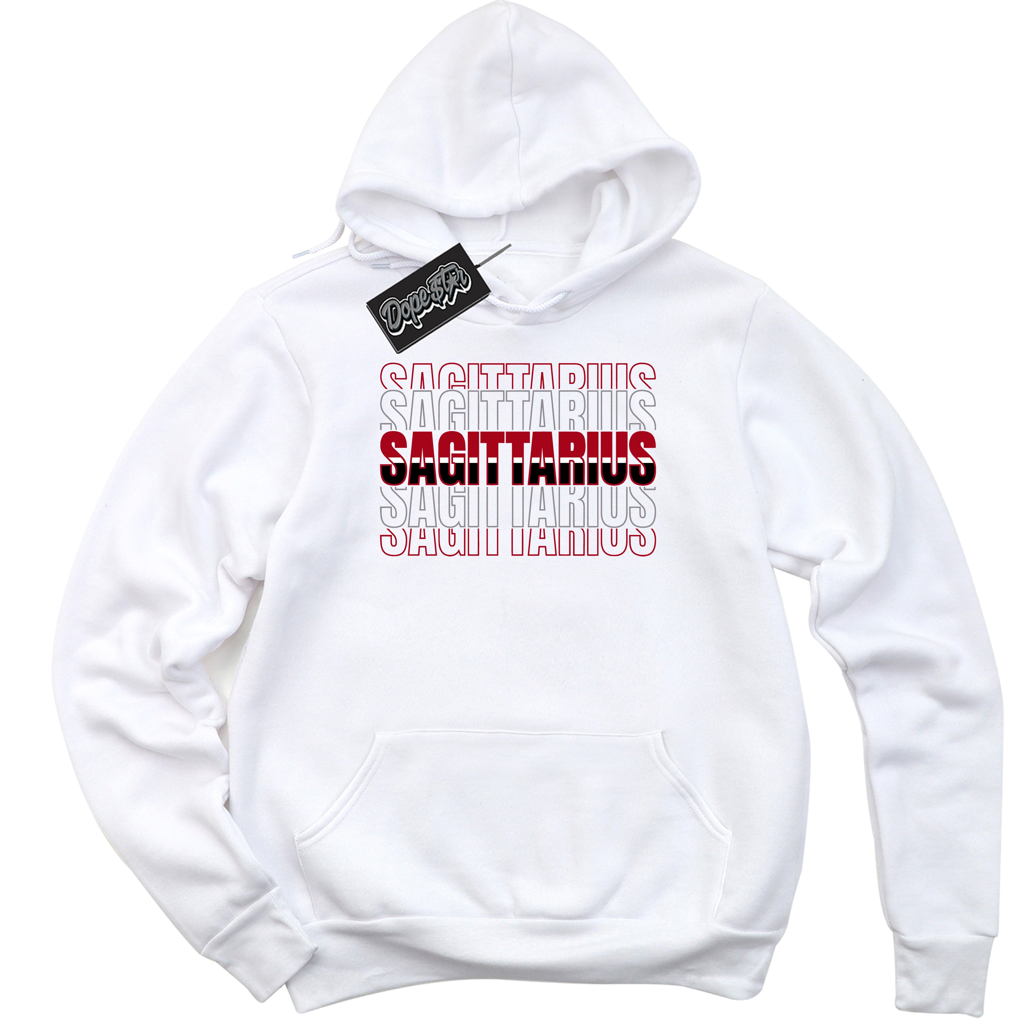 Cool White Hoodie with “ Sagittarius ”  design that Perfectly Matches Bred Reimagined 4s Jordans.