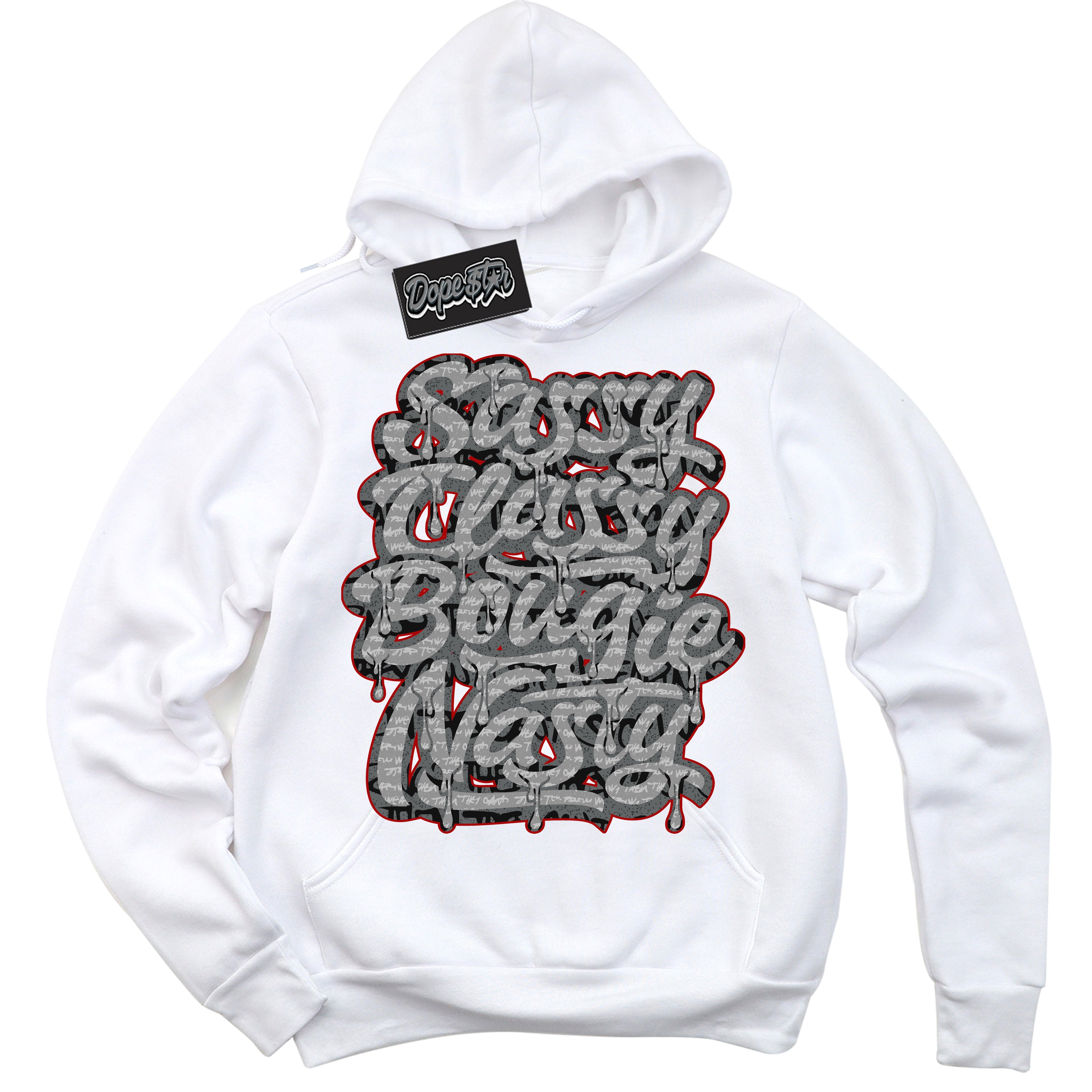 Cool White Hoodie with “ Sassy Classy ”  design that Perfectly Matches Rebellionaire 1s Sneakers.