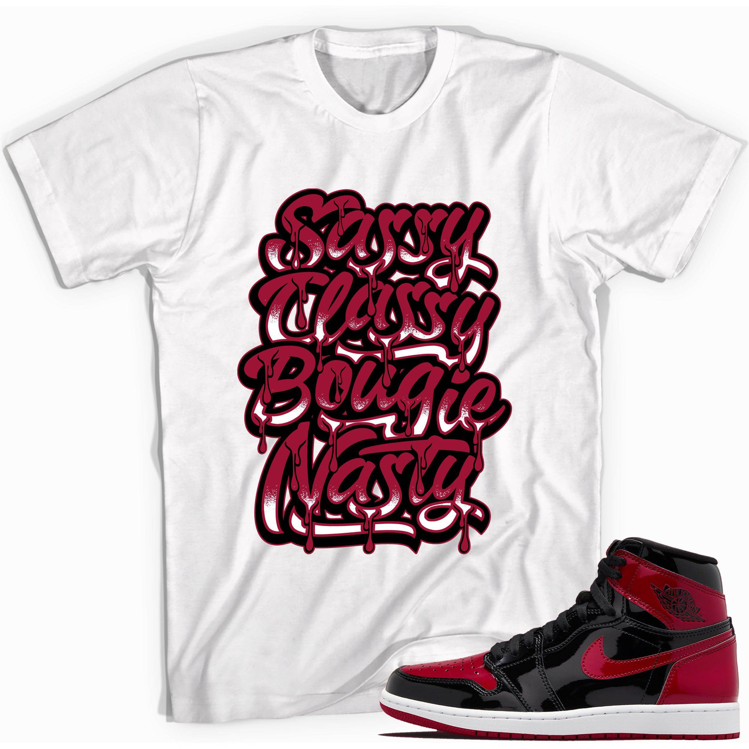 1s Bred Patent Shirt Sassy Classy - Sneaker Shirts Outlet