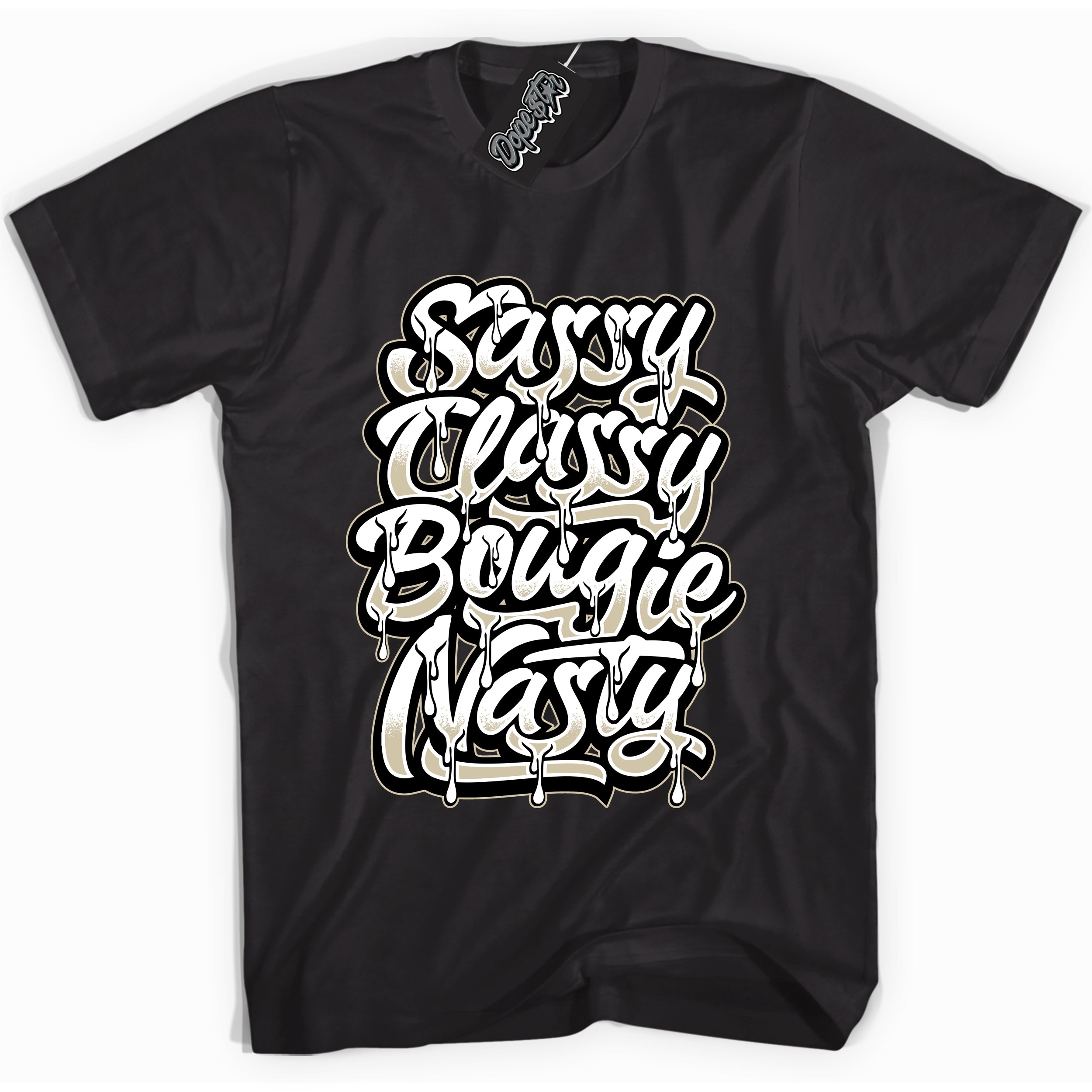 Cool Black Shirt with “ Sassy Classy” design that perfectly matches Gratitude 11s Sneakers.