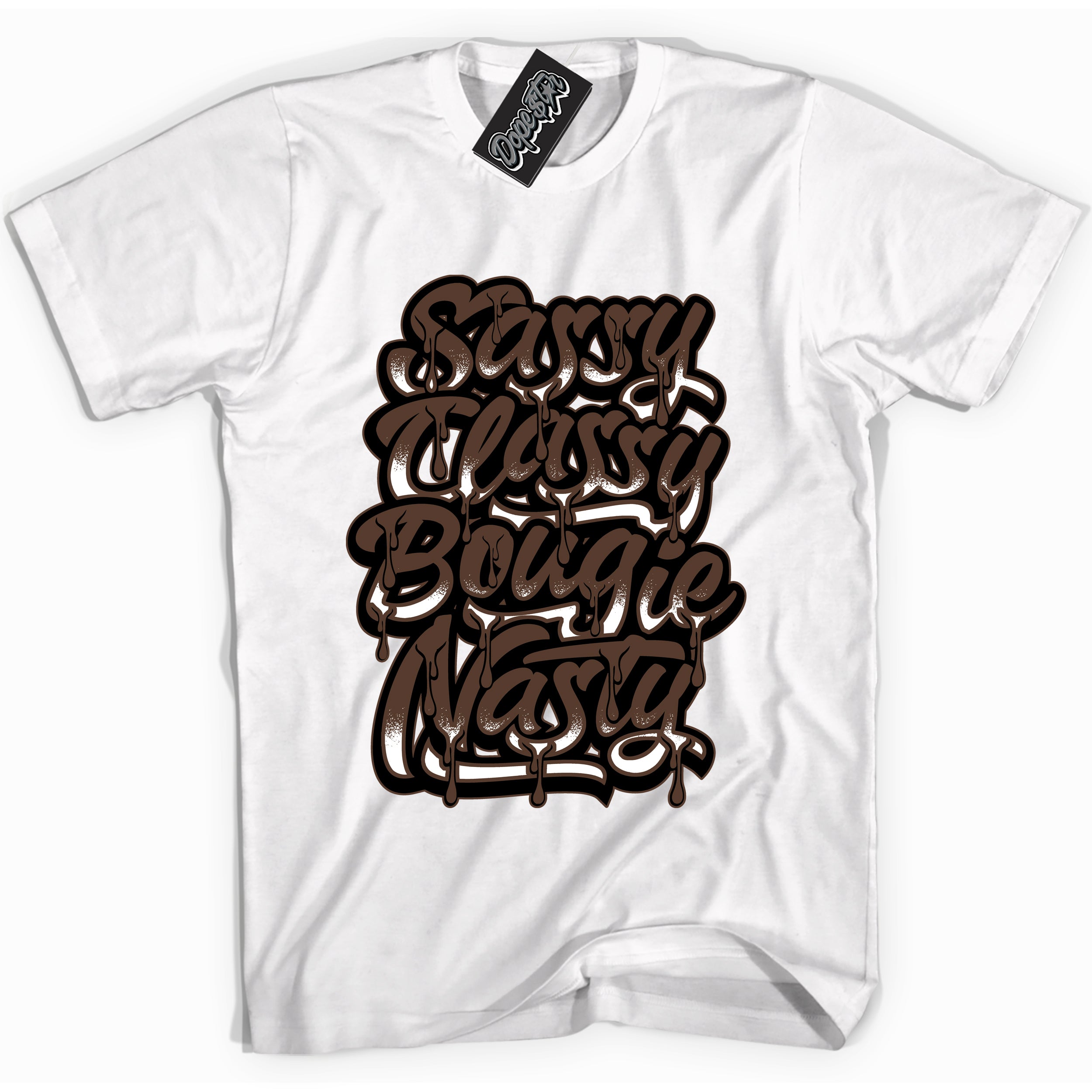 Cool White graphic tee with “ Sassy Classy ” design, that perfectly matches Palomino 1s sneakers 