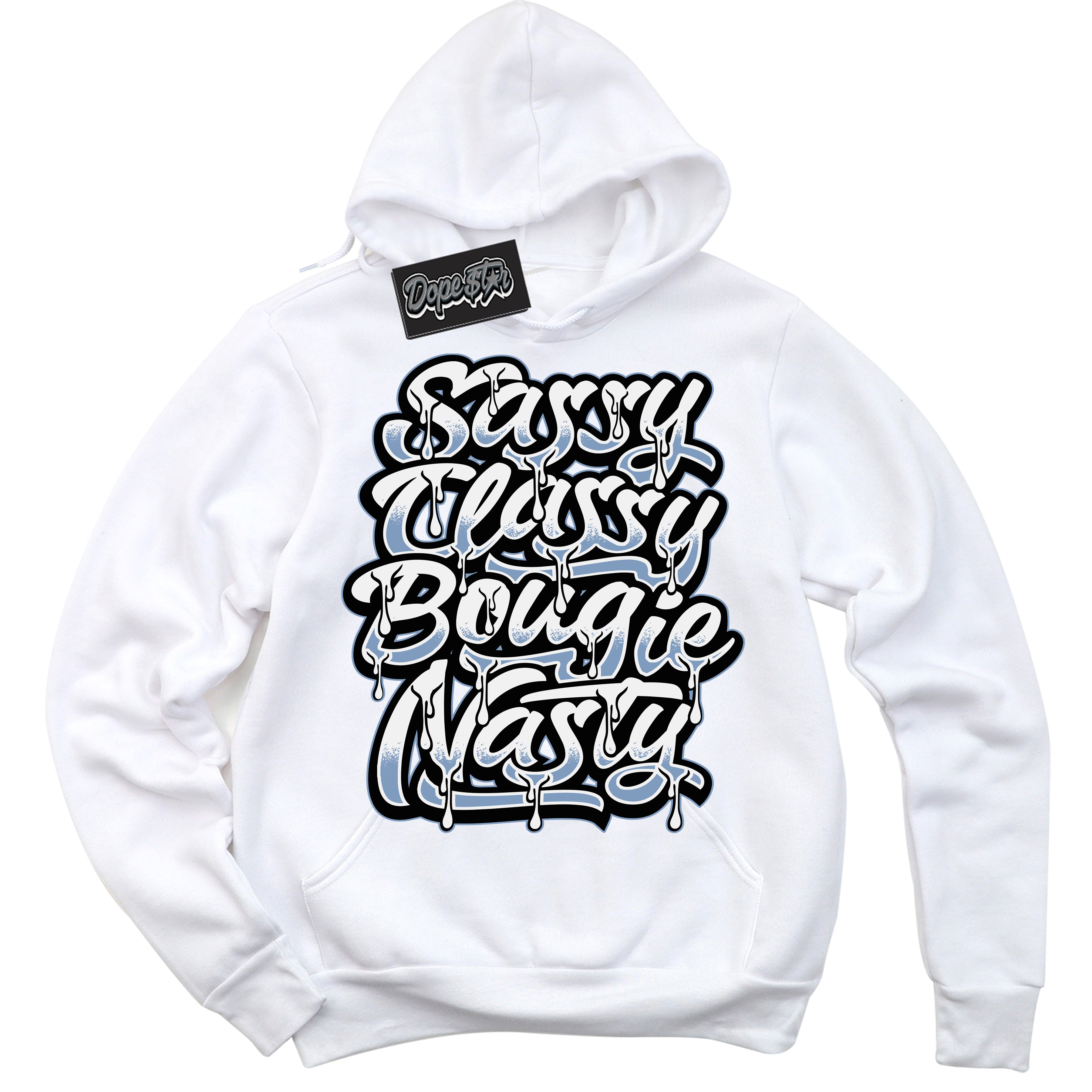 Cool White Hoodie with “ Sassy Classy ”  design that Perfectly Matches Reverse Oreo 6s Sneakers.