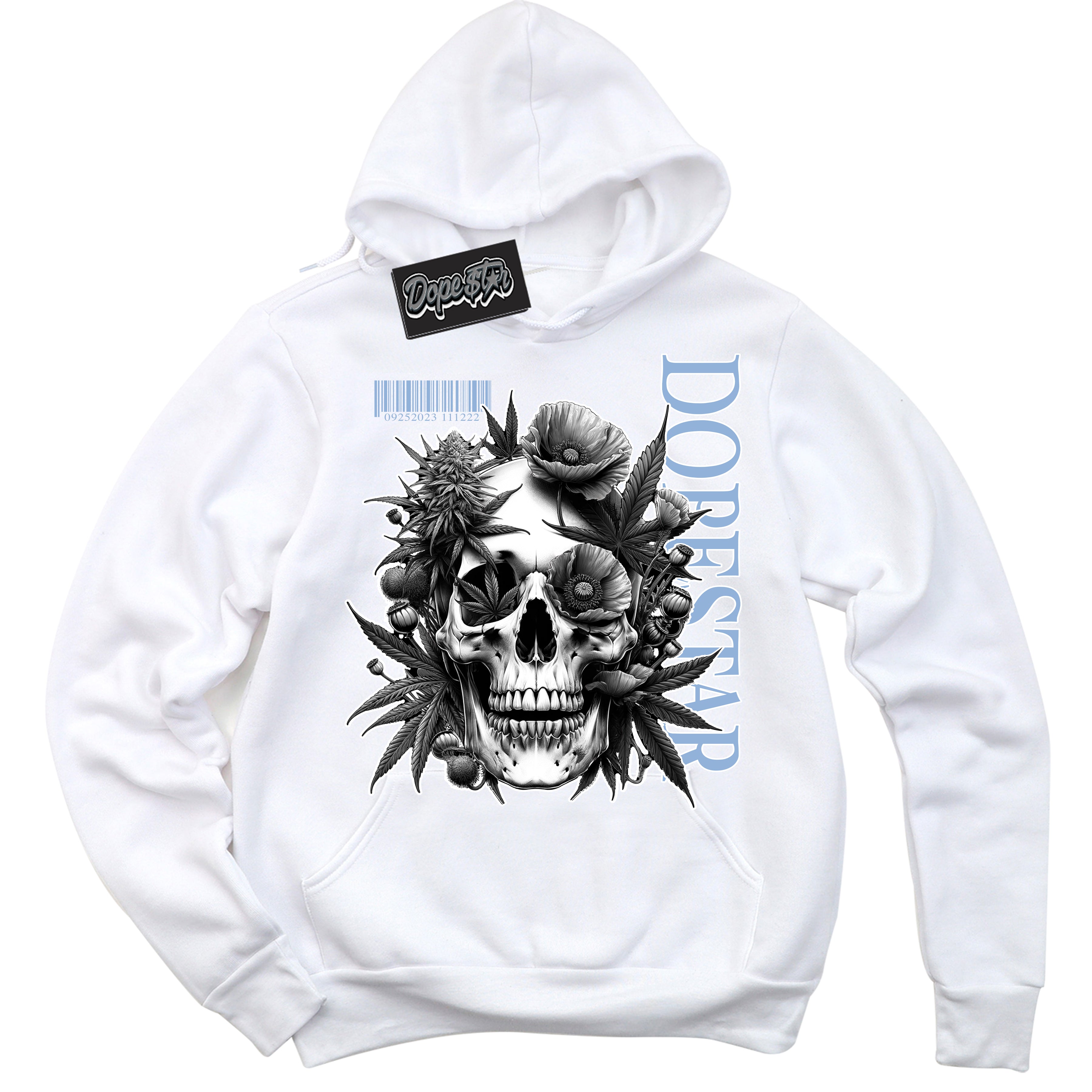 Cool White Hoodie with “ Skull Poppies ”  design that Perfectly Matches Reverse Oreo 6s Sneakers.