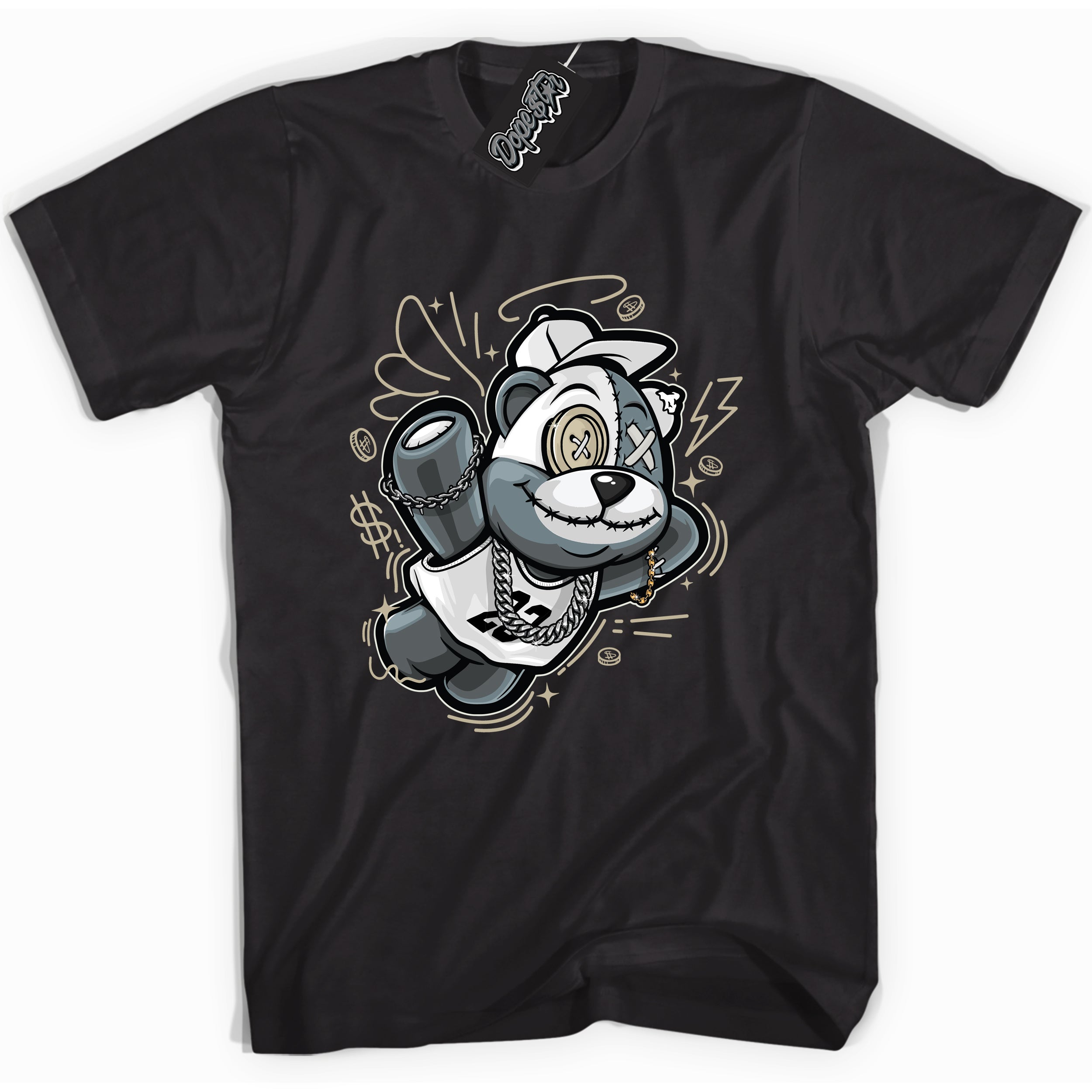 Cool Black Shirt with “ Slam Dunk Bear” design that perfectly matches Gratitude 11s Sneakers.