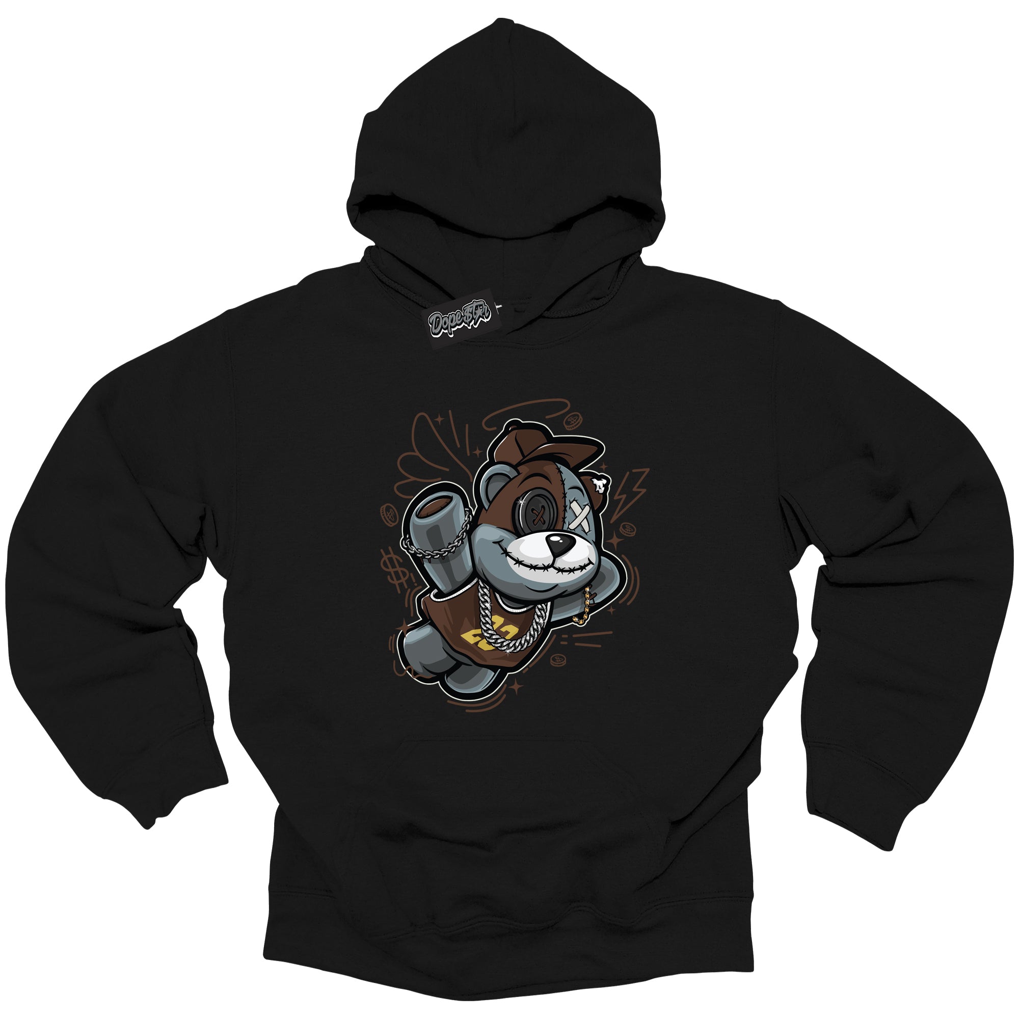 Cool Black Graphic DopeStar Hoodie with “ Slam Dunk Bear “ print, that perfectly matches Palomino 1s sneakers