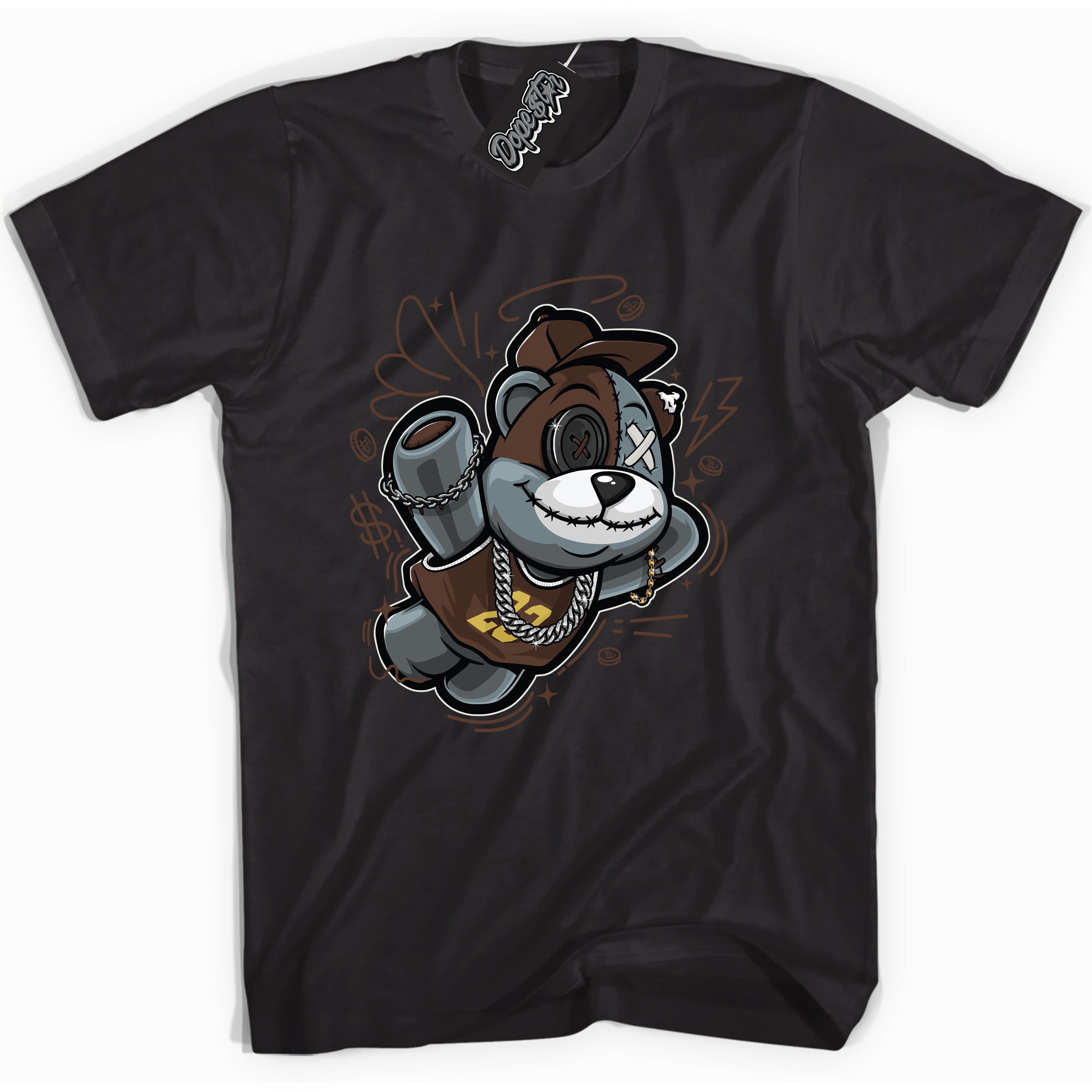 Cool Black graphic tee with “ Slam Dunk Bear ” design, that perfectly matches Palomino 1s sneakers 