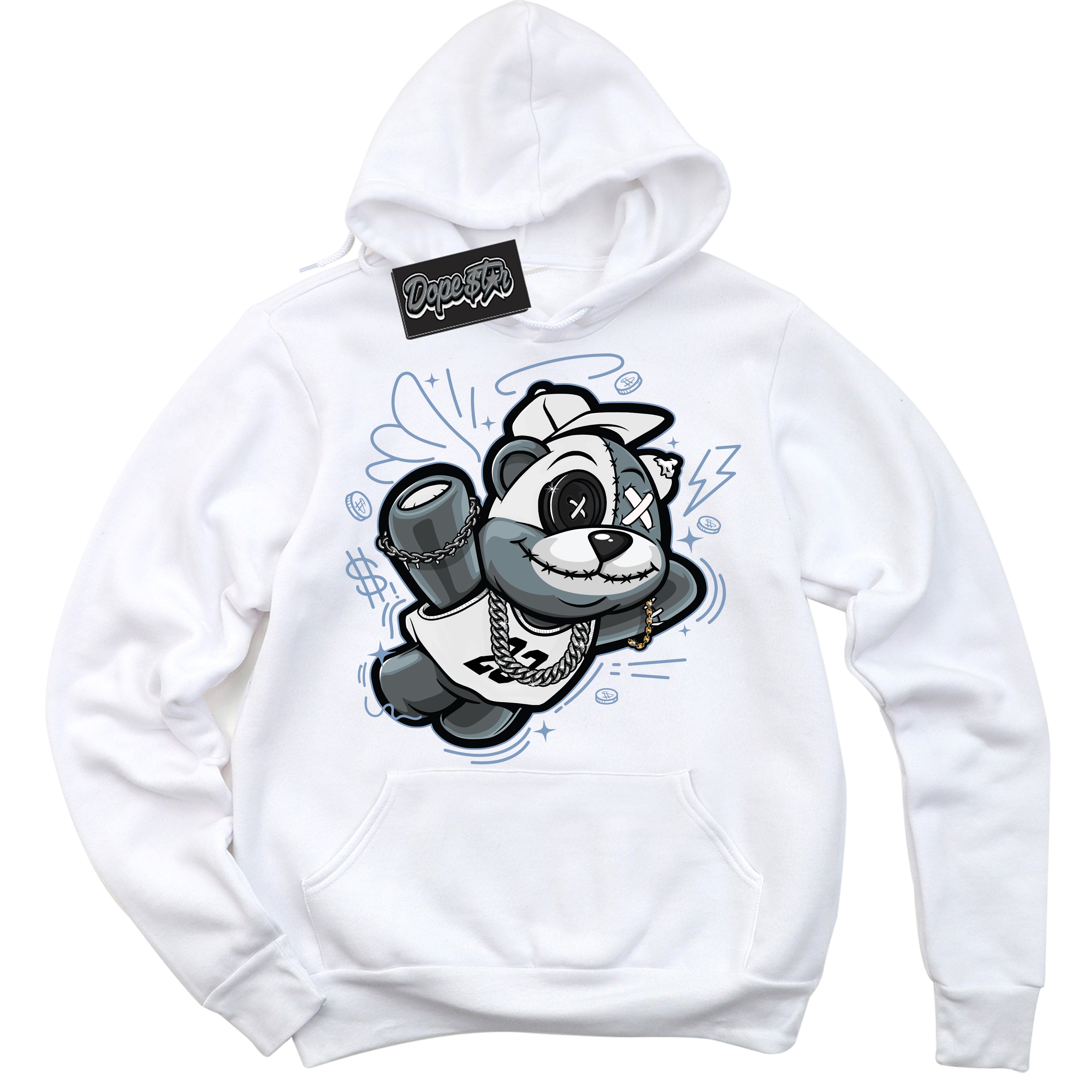 Cool White Hoodie with “ Slam Dunk Bear ”  design that Perfectly Matches Reverse Oreo 6s Sneakers.