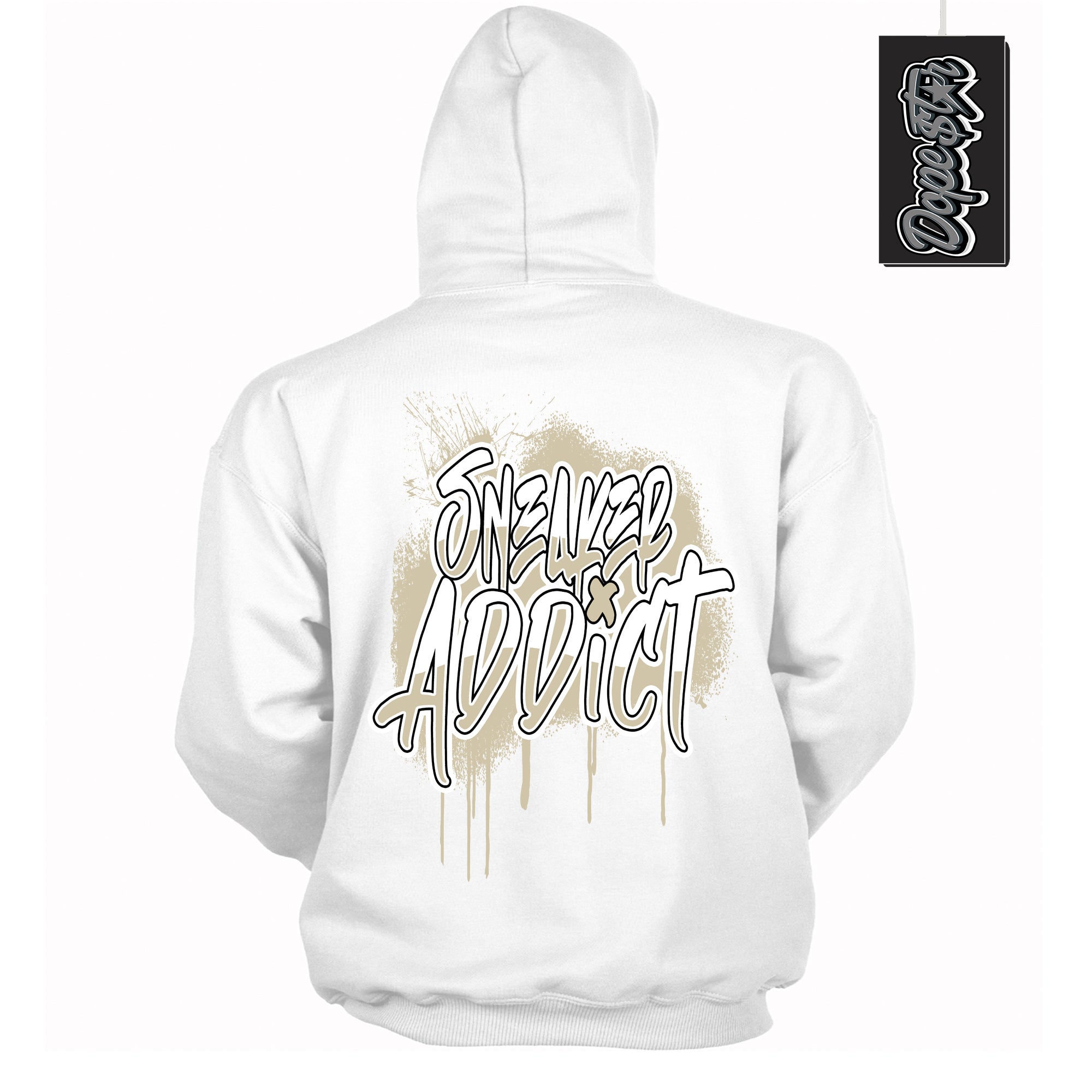 Cool White Hoodie with “ Sneaker Addict ”  design that Perfectly Matches Gratitude 11s Sneakers.