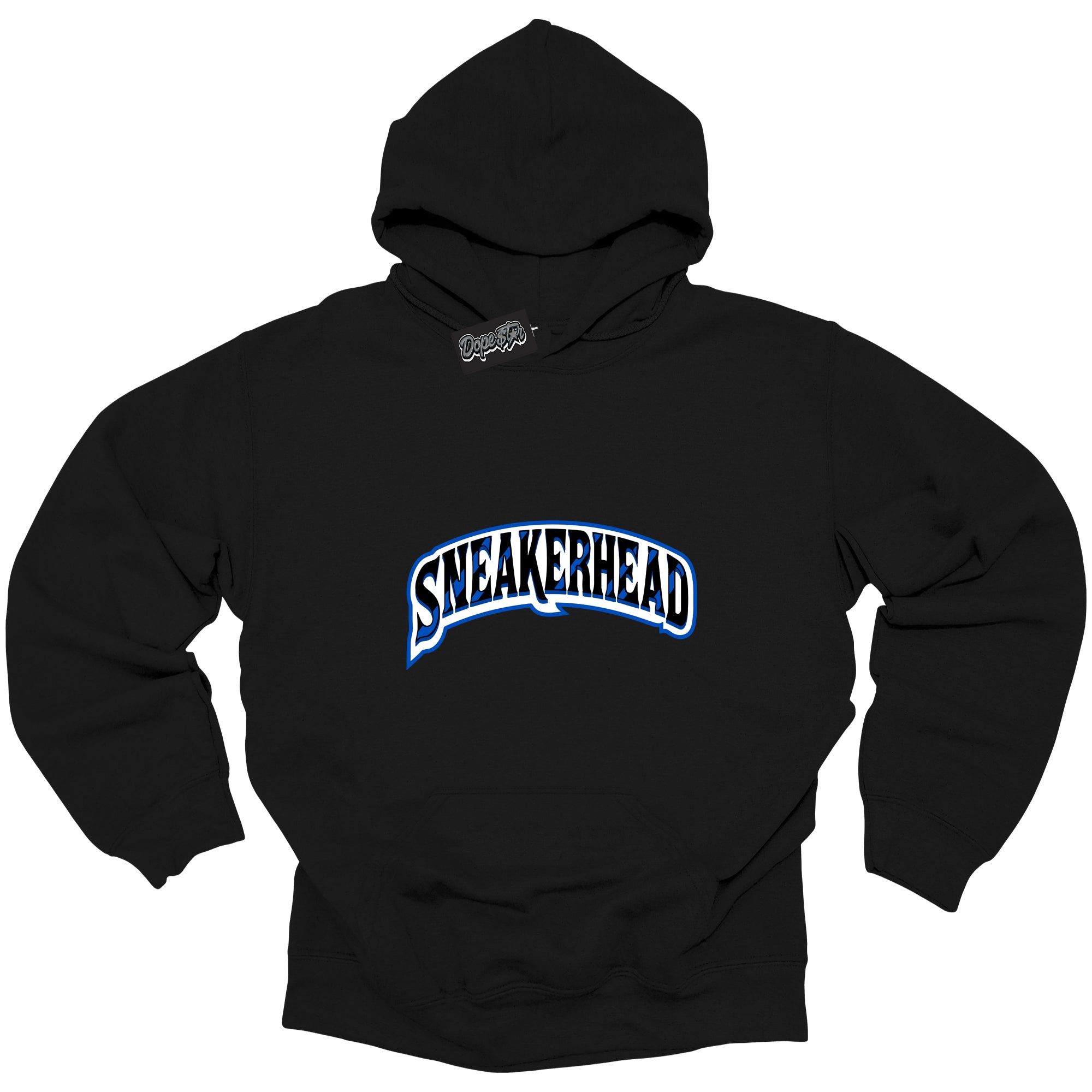 Cool Black Hoodie with “ Sneakerhead ”  design that Perfectly Matches  Royal Reimagined 1s Sneakers.