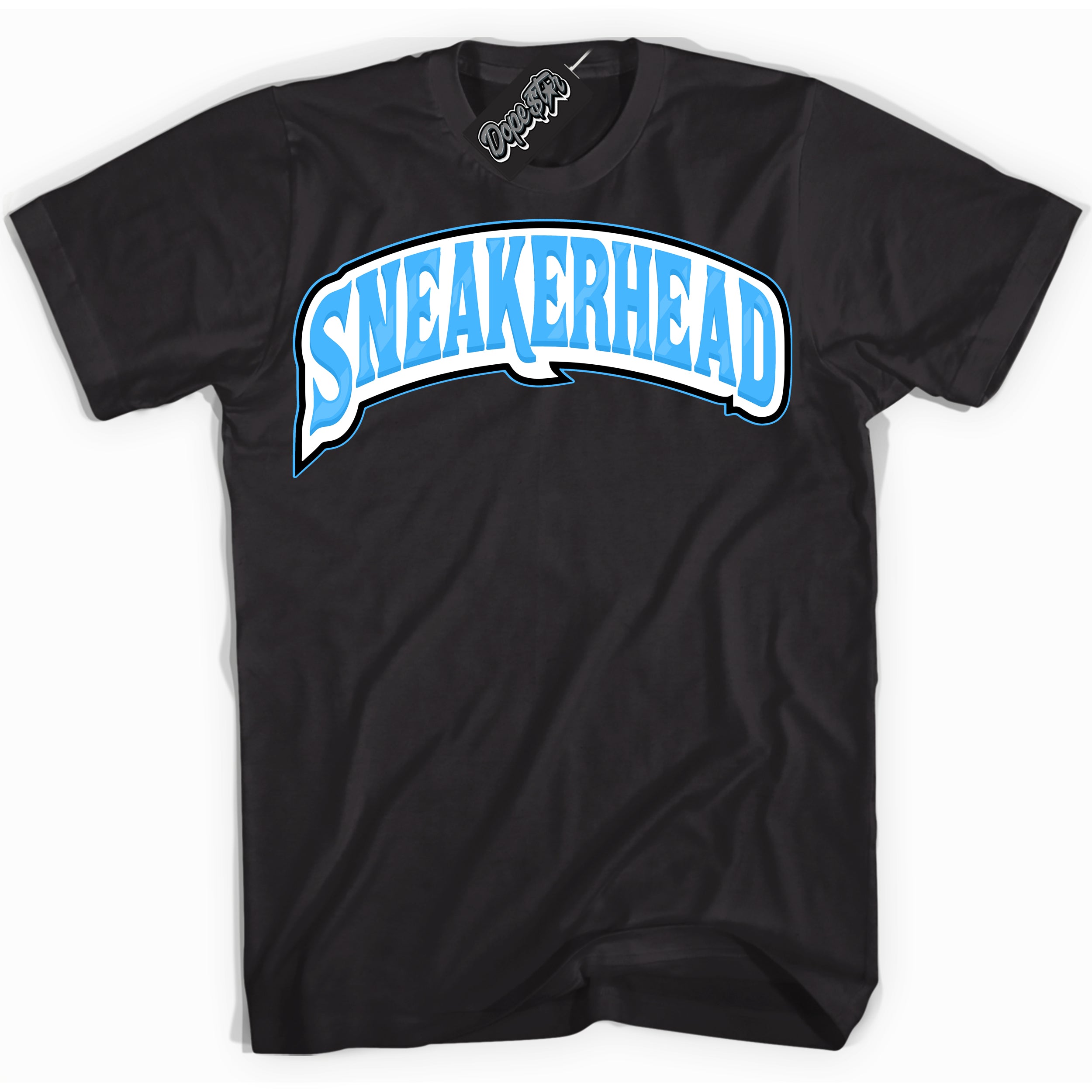 Cool Black graphic tee with “ Sneakerhead” design, that perfectly matches Powder Blue 9s sneakers 
