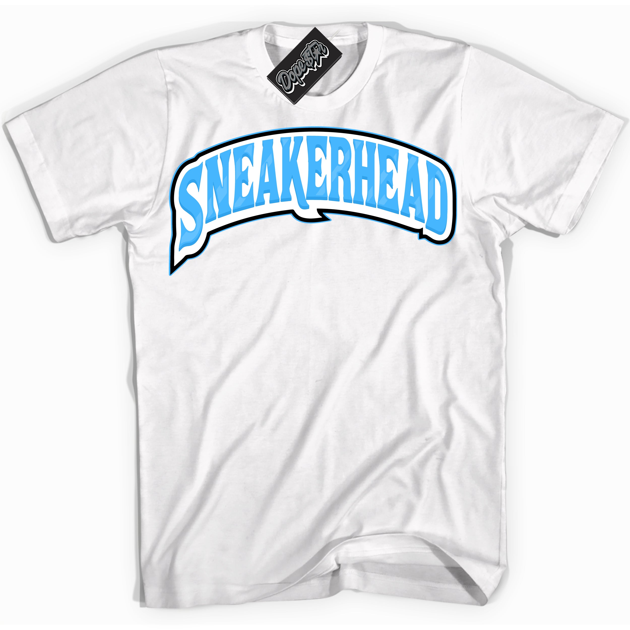 Cool White graphic tee with “ Sneakerhead” design, that perfectly matches Powder Blue 9s sneakers 
