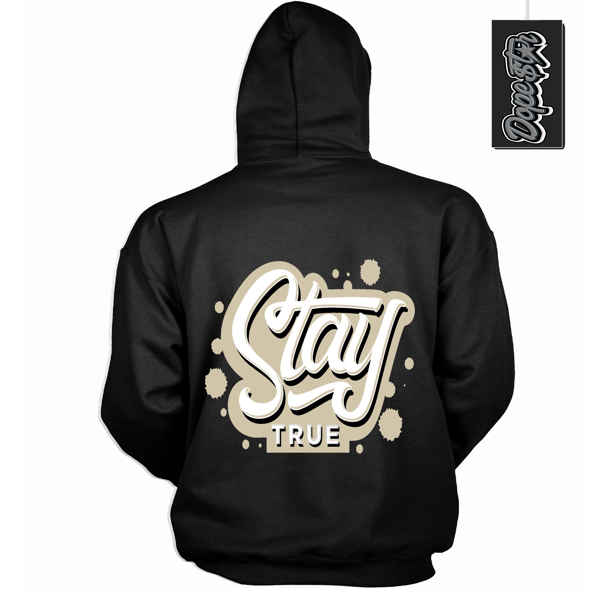 Cool Black Hoodie with “ Stay True ”  design that Perfectly Matches  Gratitude 11s Sneakers.